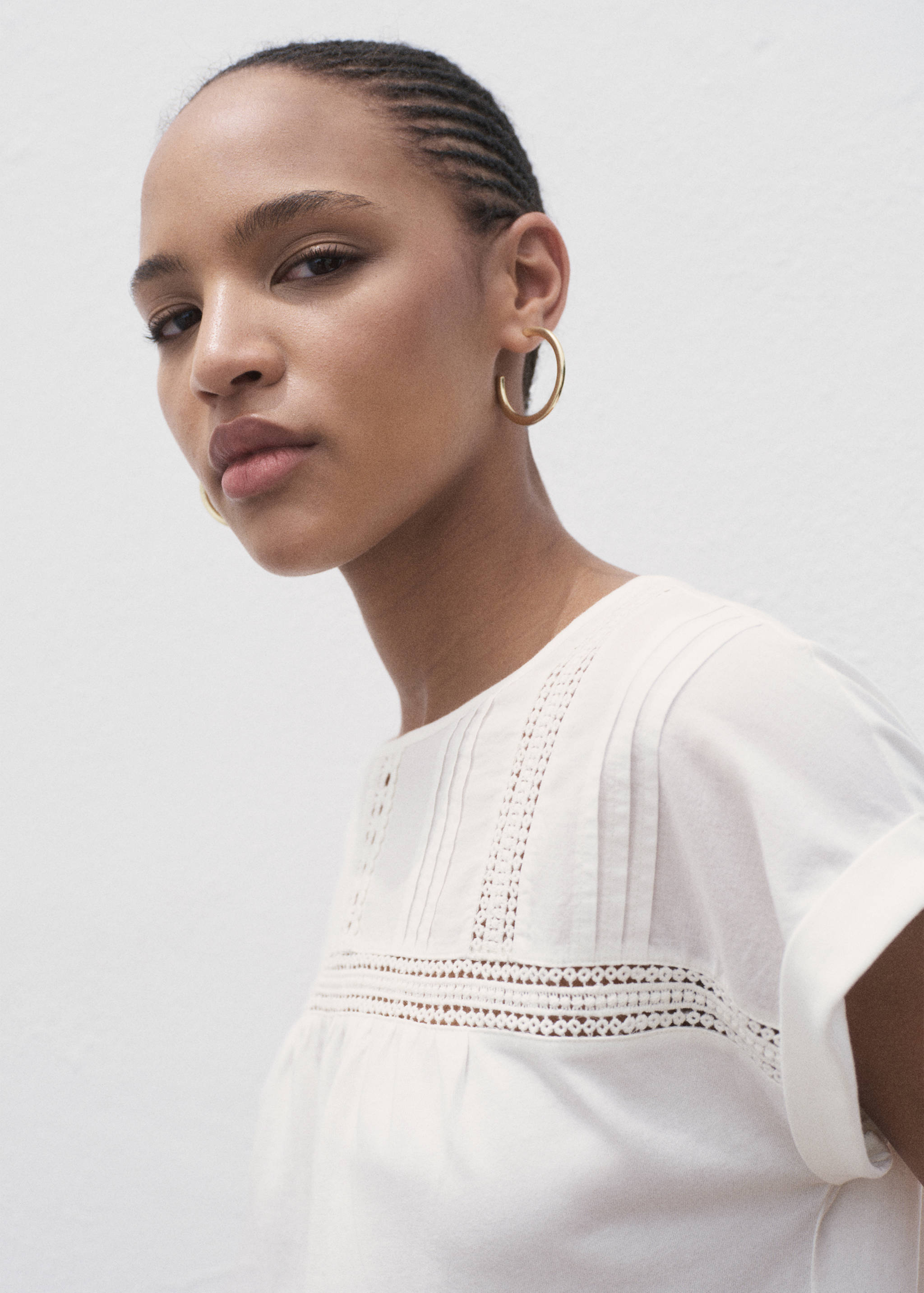 T-shirt coton détails ajourés - Détail de l'article 6