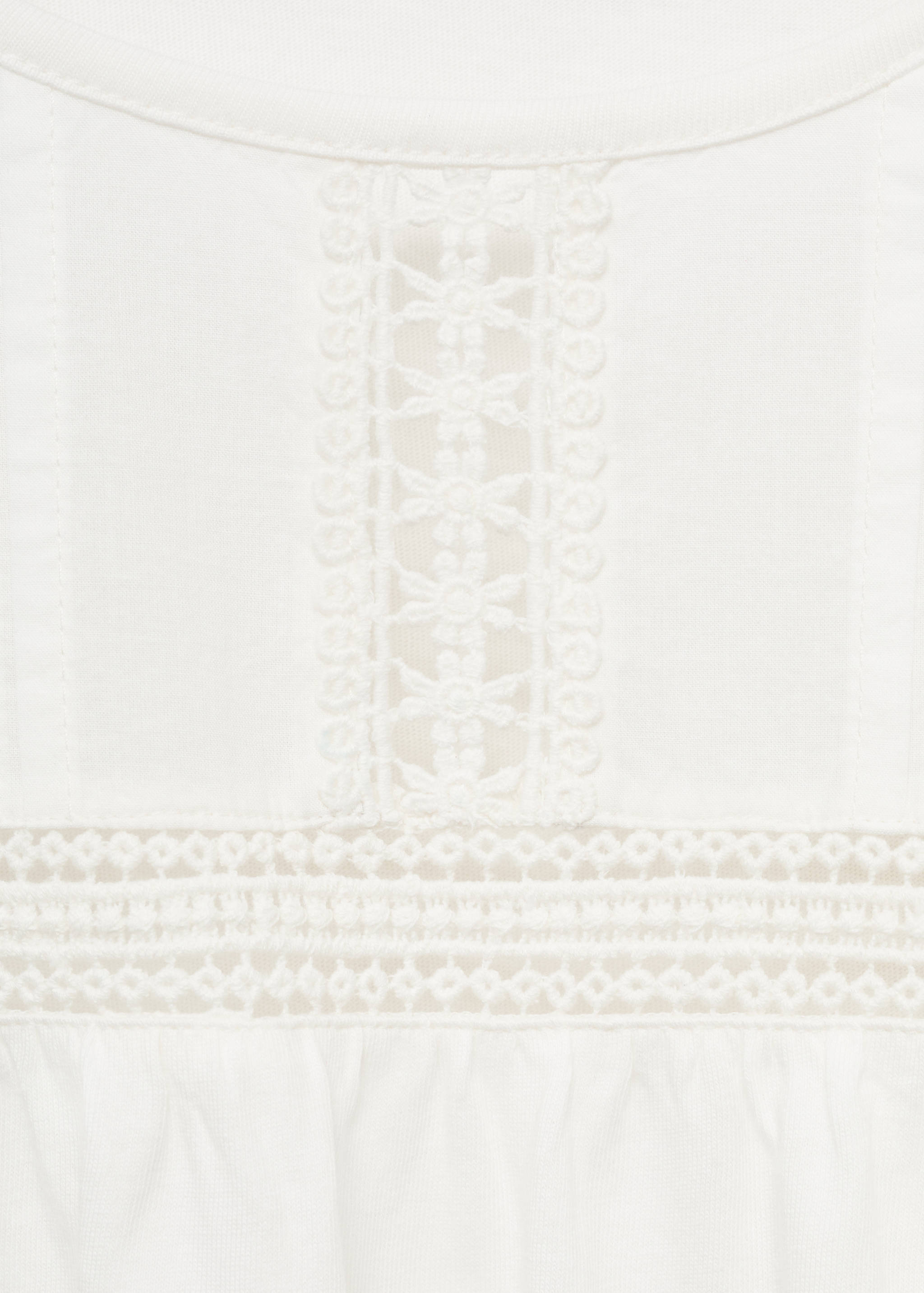 T-shirt coton détails ajourés - Détail de l'article 0