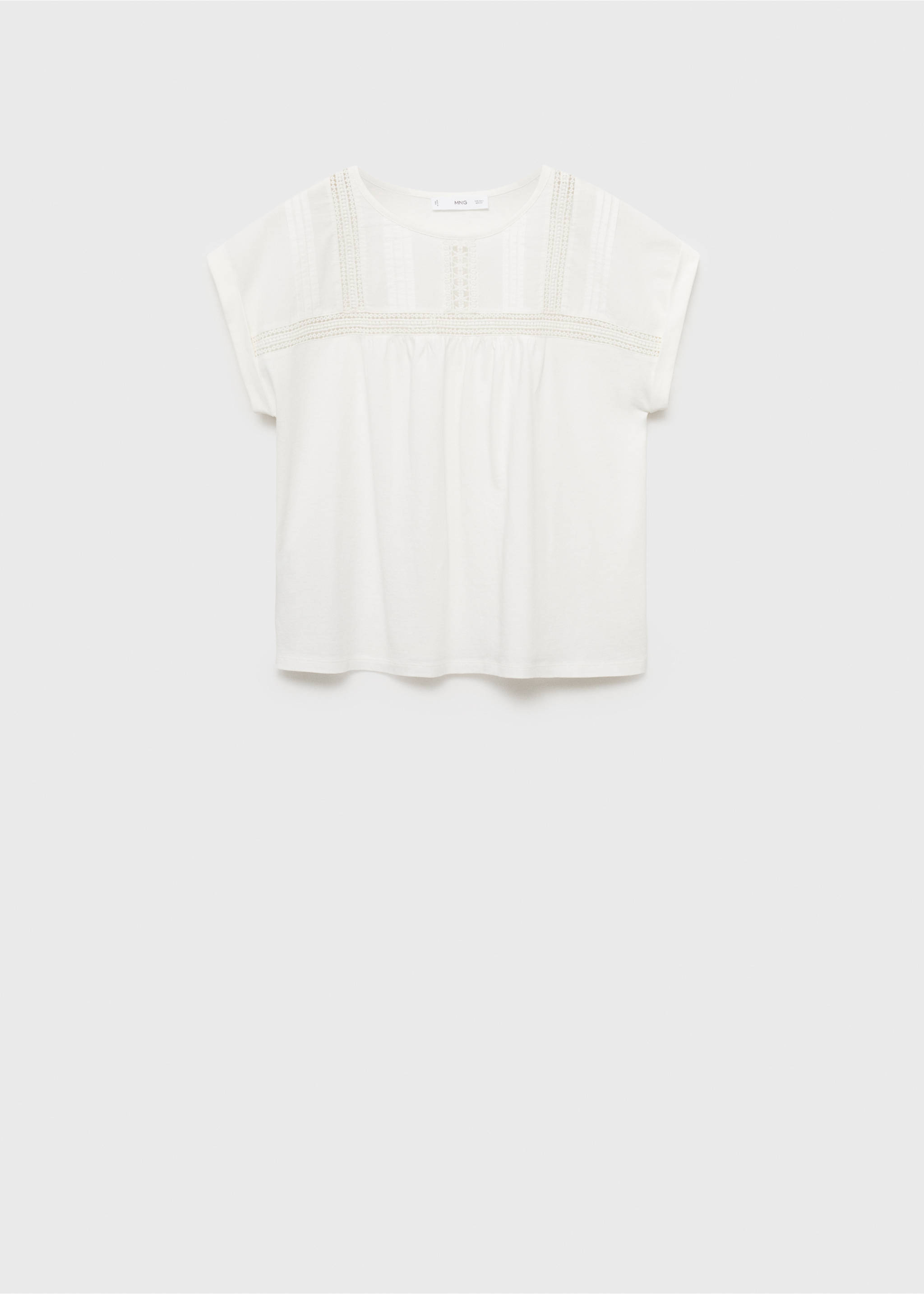 Cotton t-shirt with openwork detail - Article without model, Off White. Ref: 17014098-00.