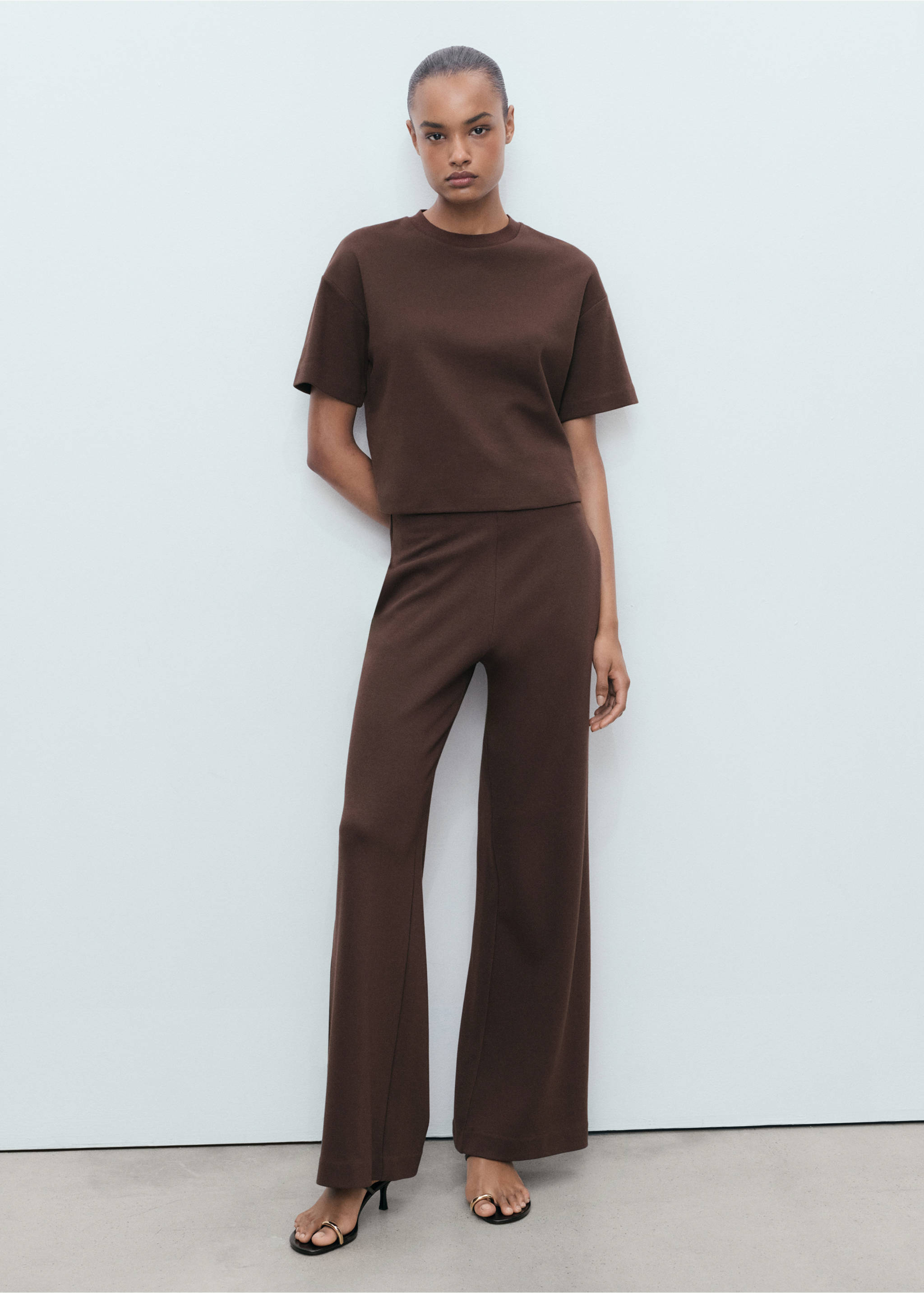 Cotton short-sleeved t-shirt - General plane, Brown. Ref: 17014099-00.