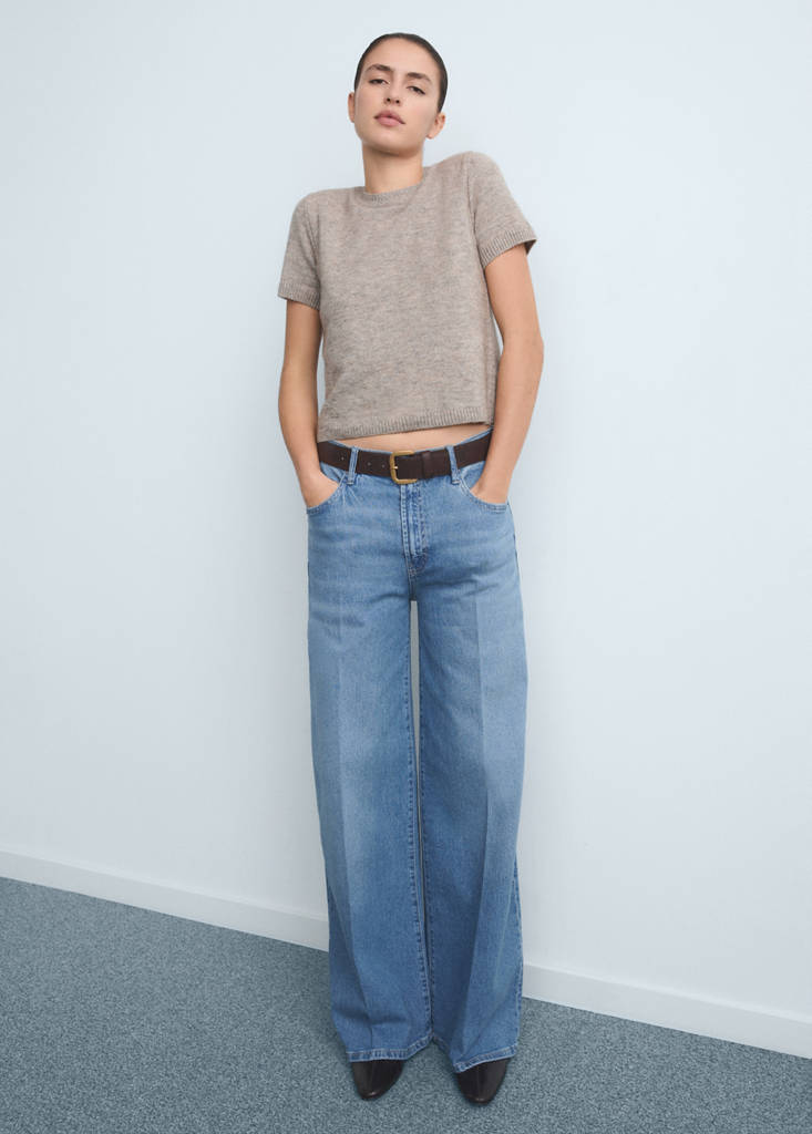High-waisted wideleg jeans — Medium Blue