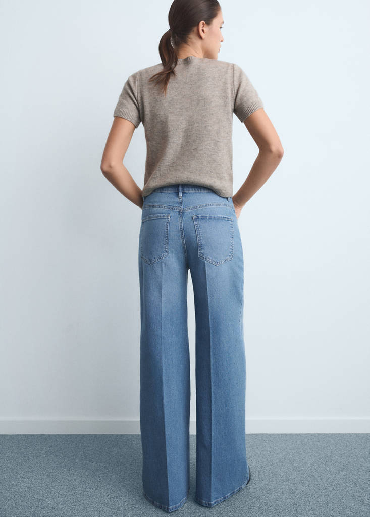 High-waisted wideleg jeans — Medium Blue