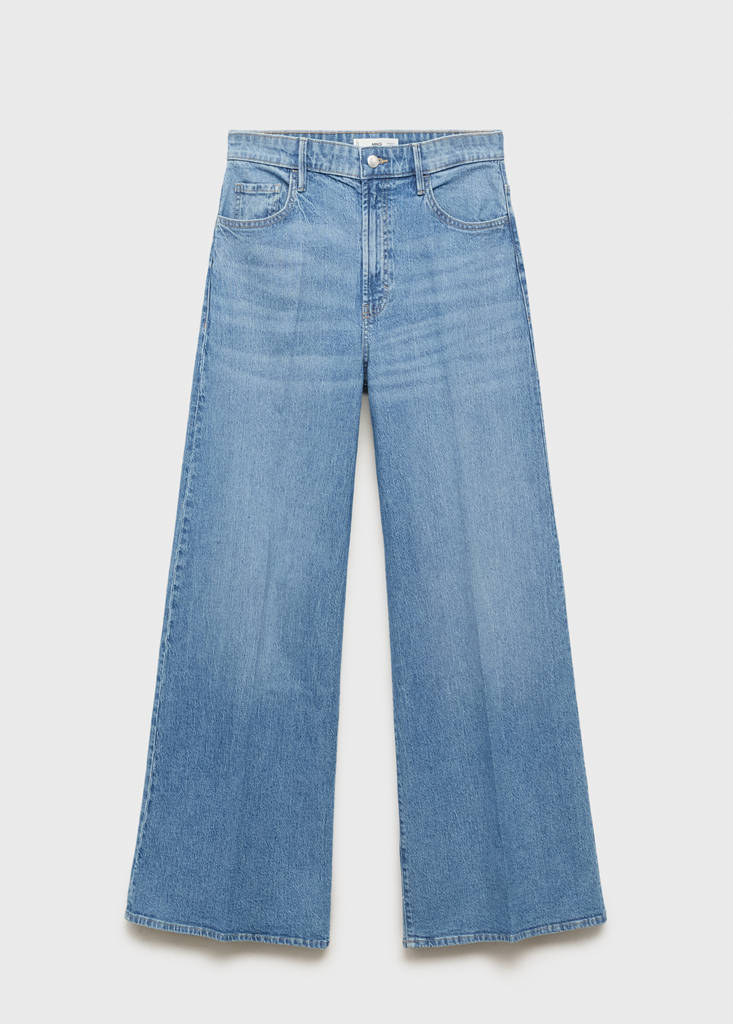 High-waisted wideleg jeans — Medium Blue