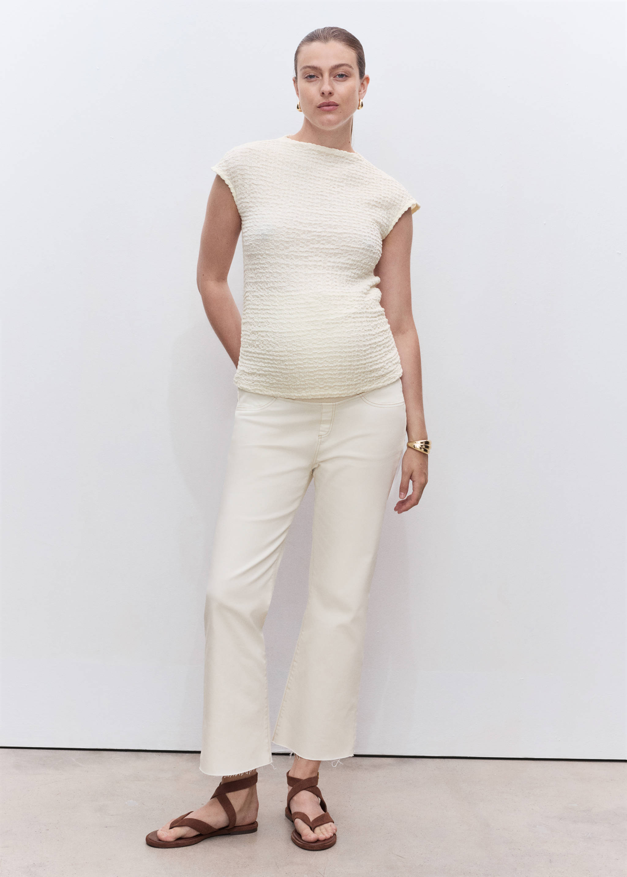 Топ из хлопкового крепа для будущих мам - Общий план