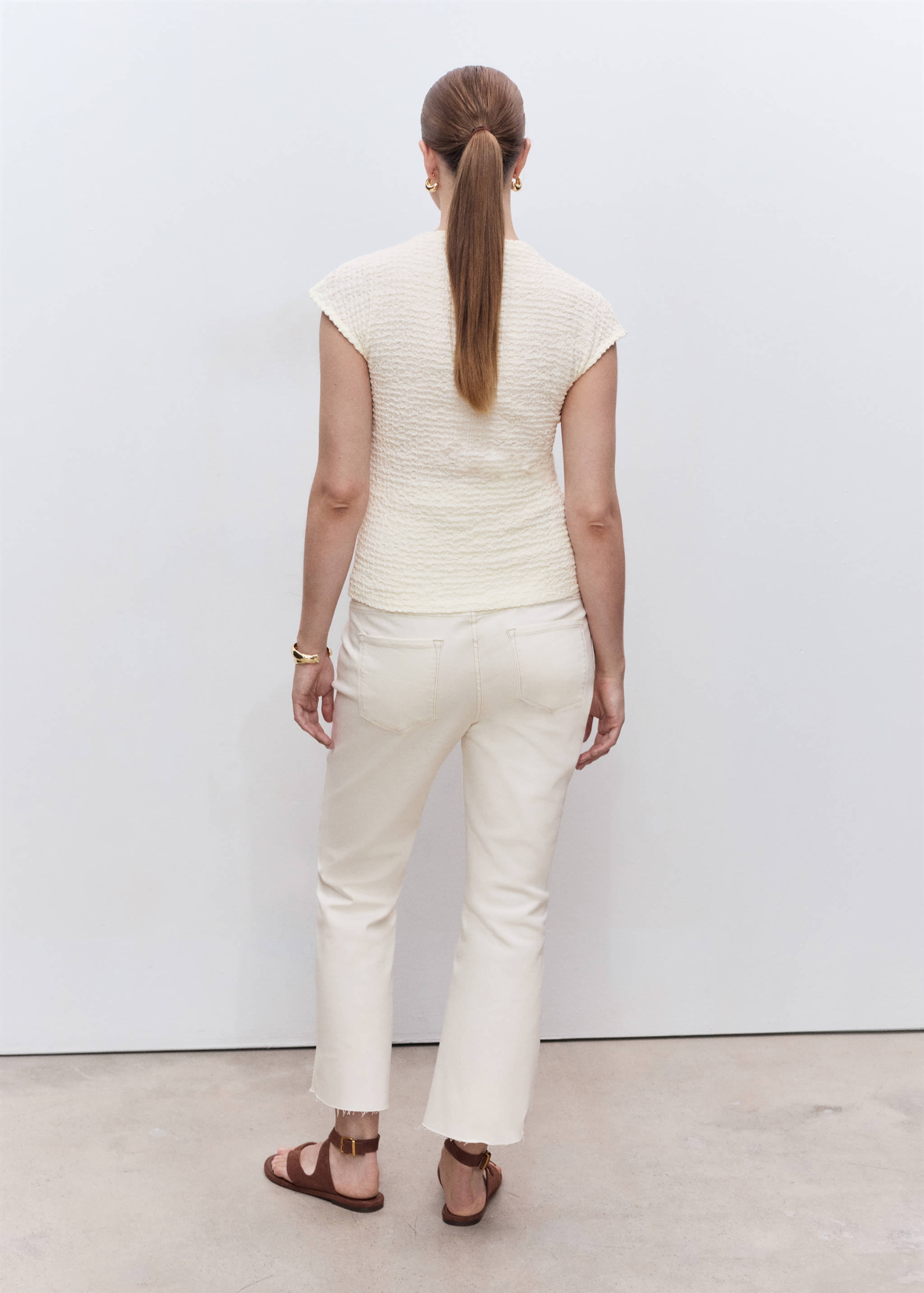 Топ из хлопкового крепа для будущих мам - Обратная сторона изделия