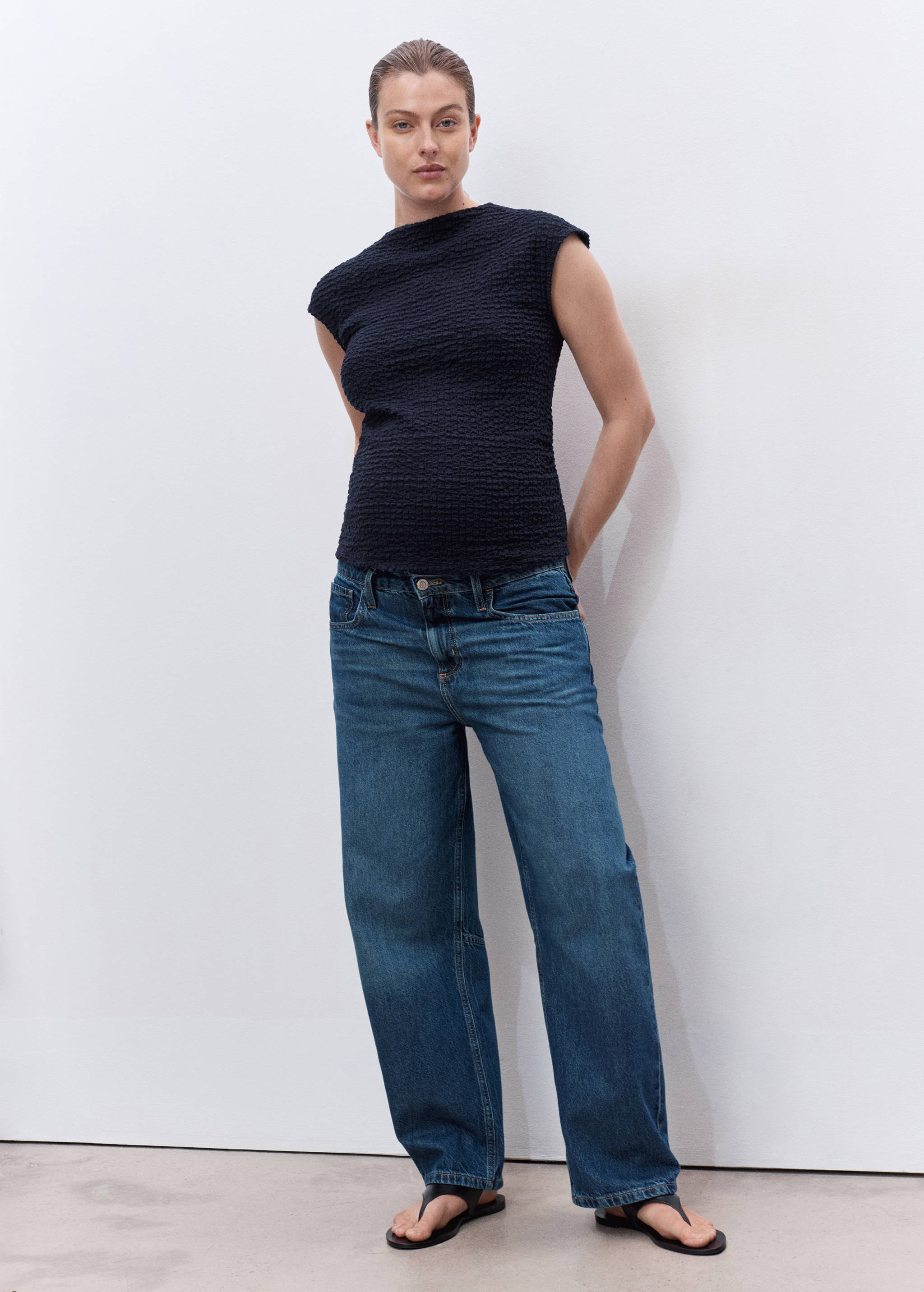 Crêpe cotton maternity top - General plane