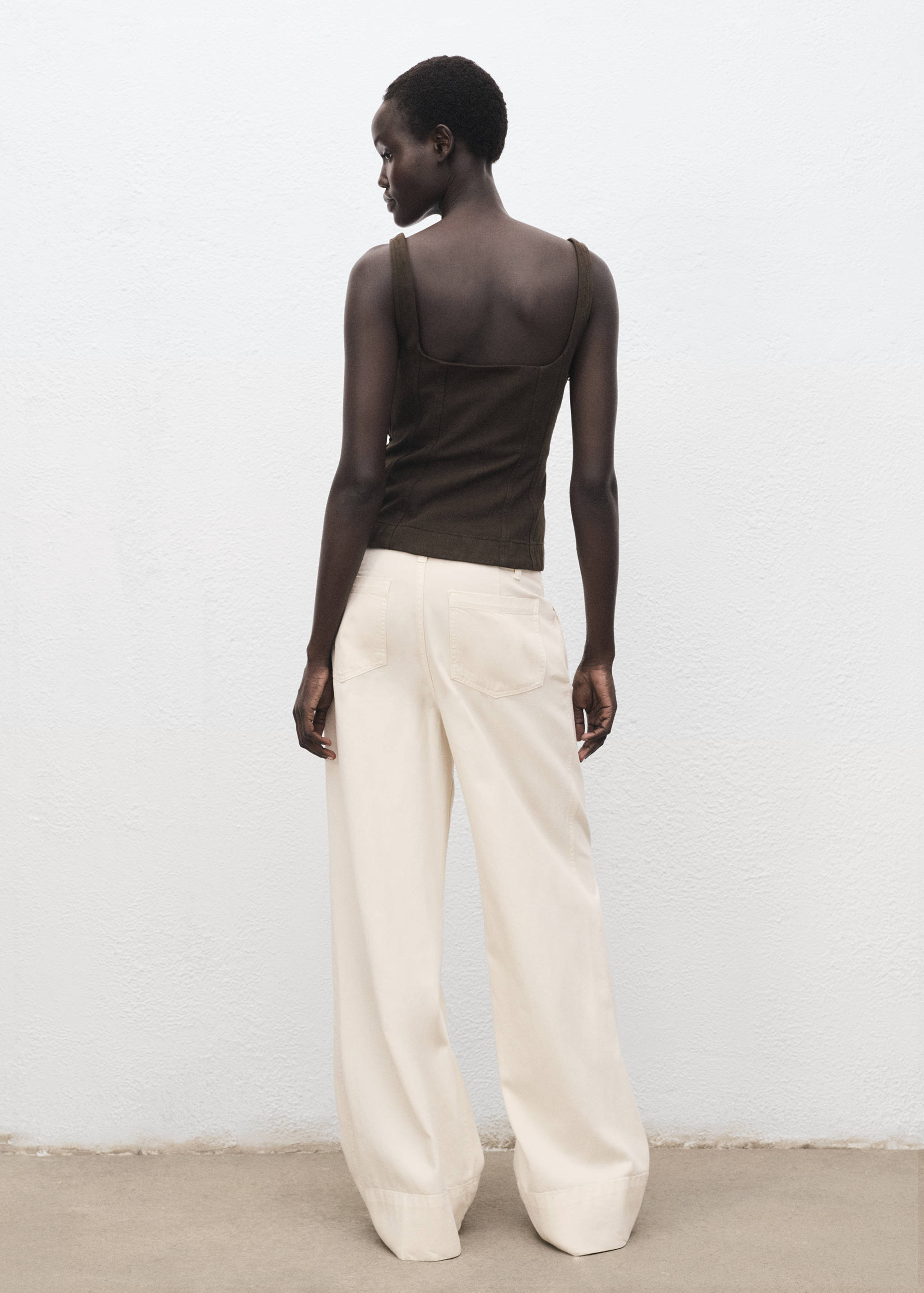 Pantalon denim large coutures - Verso de l’article