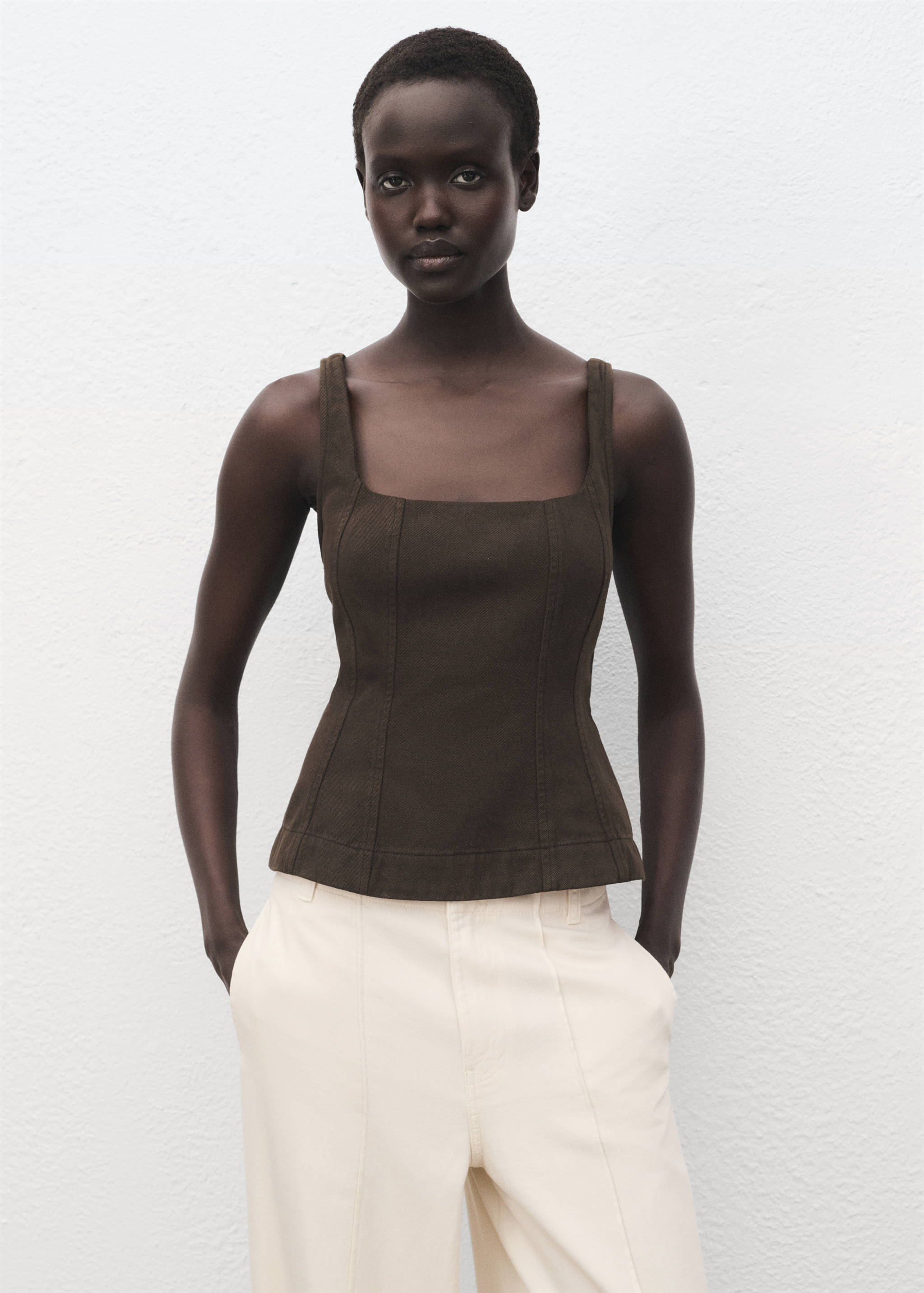 Pantalon denim large coutures - Détail de l'article 1