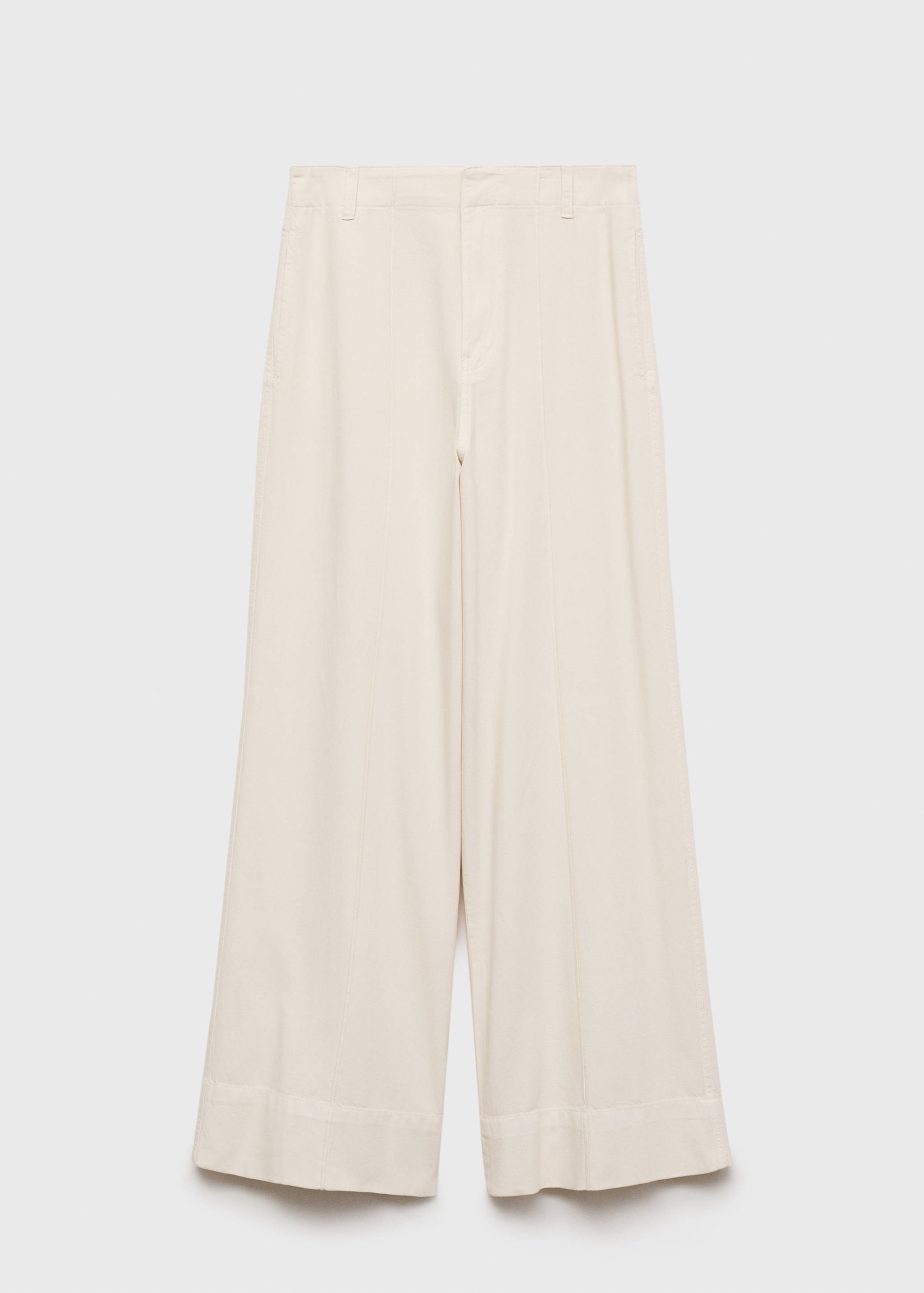 Wide leg denim pants with stitching - Article without model