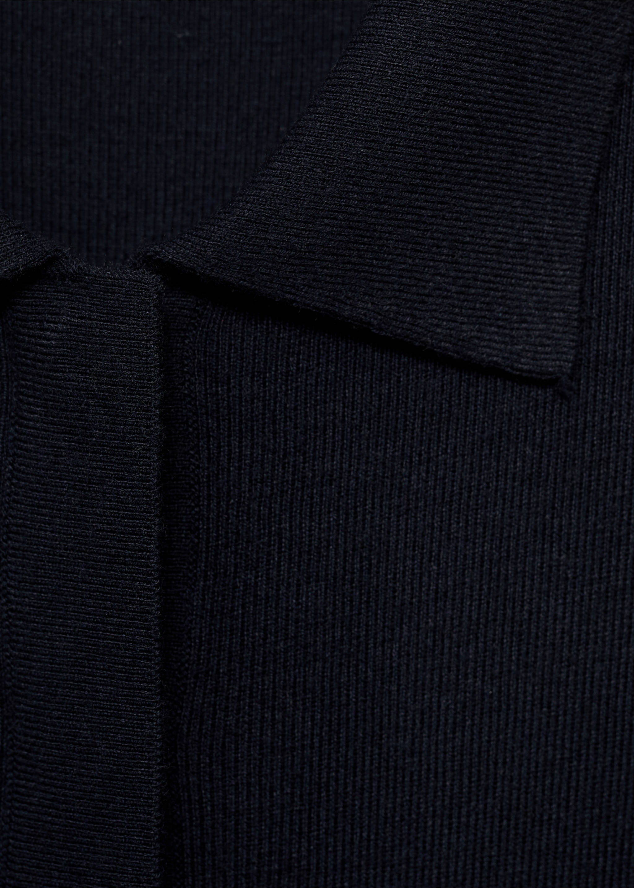 Short-sleeved polo-neck sweater - Details of the article 8, Navy. Ref: 17014105-00.