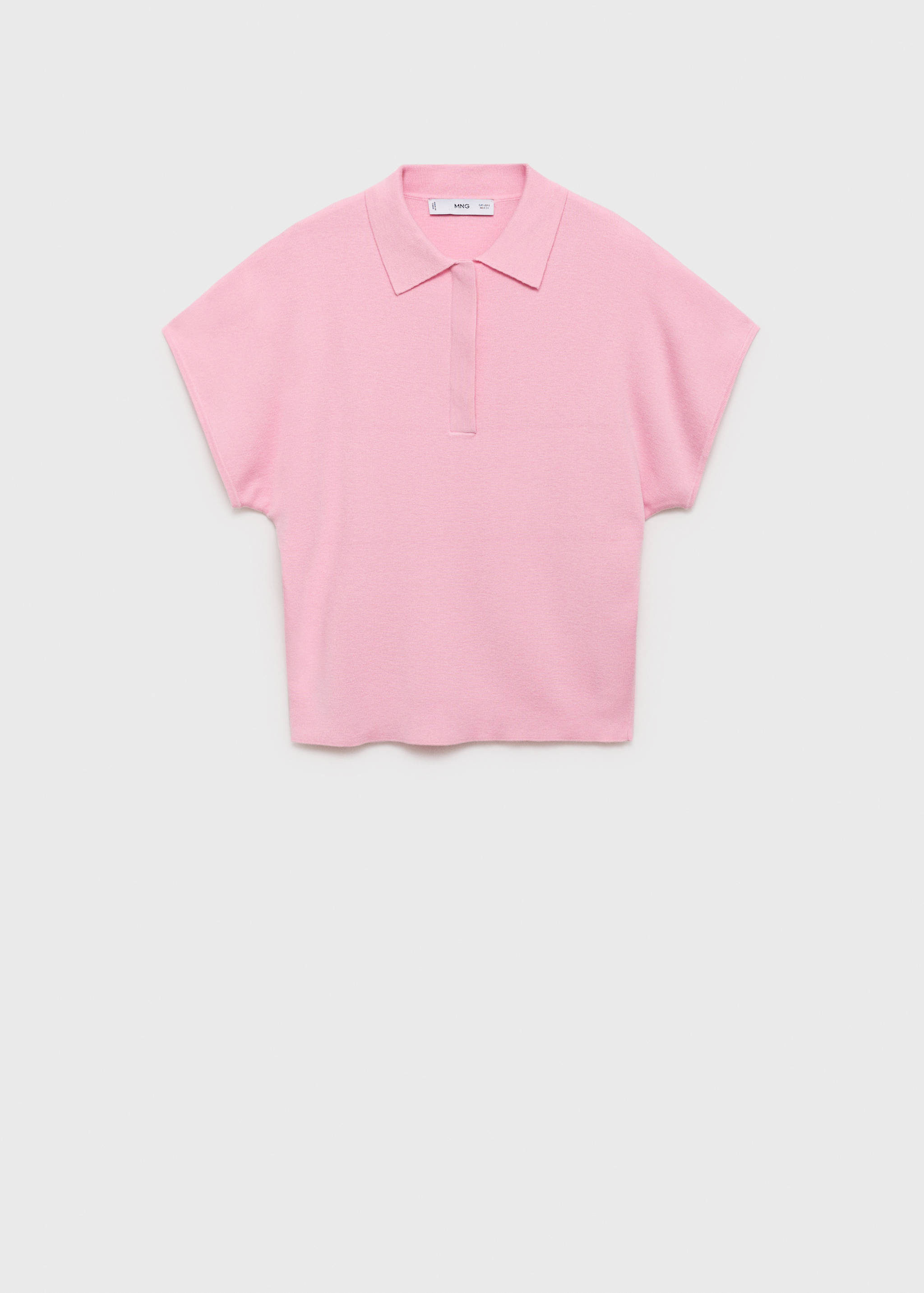 Stickad kortärmad tröja tenniskrage - Artikel utan modell