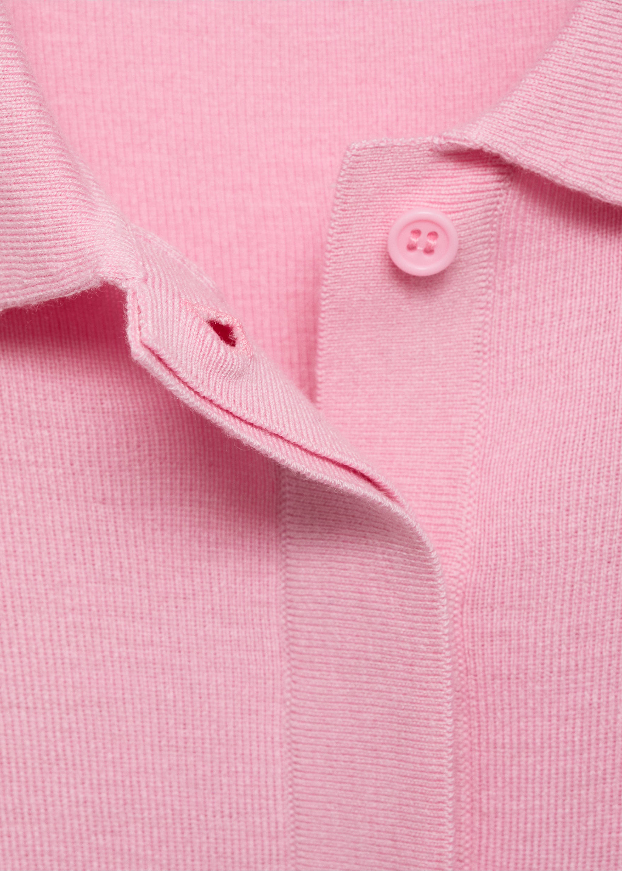 Short-sleeved polo-neck sweater - Details of the article 8, Pink. Ref: 17014105-00.