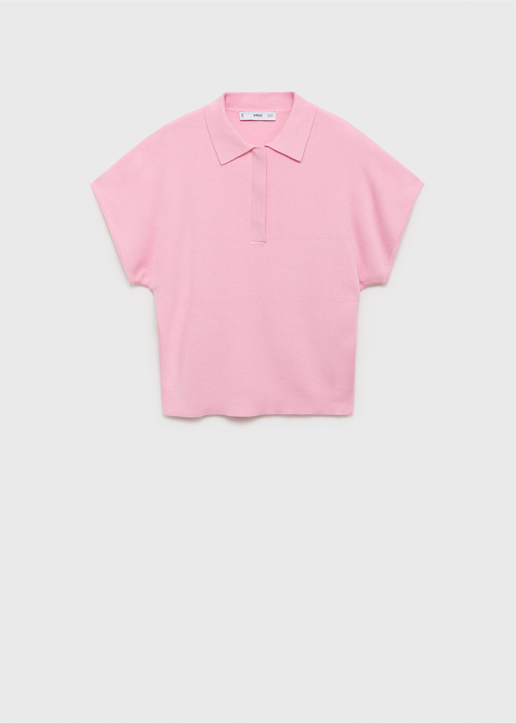 Short-sleeved polo-neck sweater - Article without model, Pink. Ref: 17014105-00.