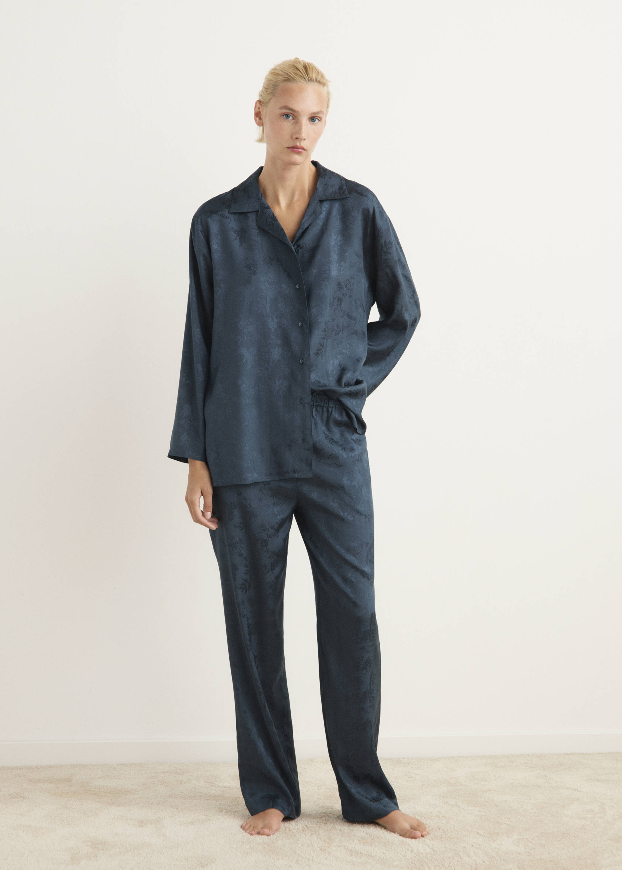 Jacquard satin pajama pants - General plane