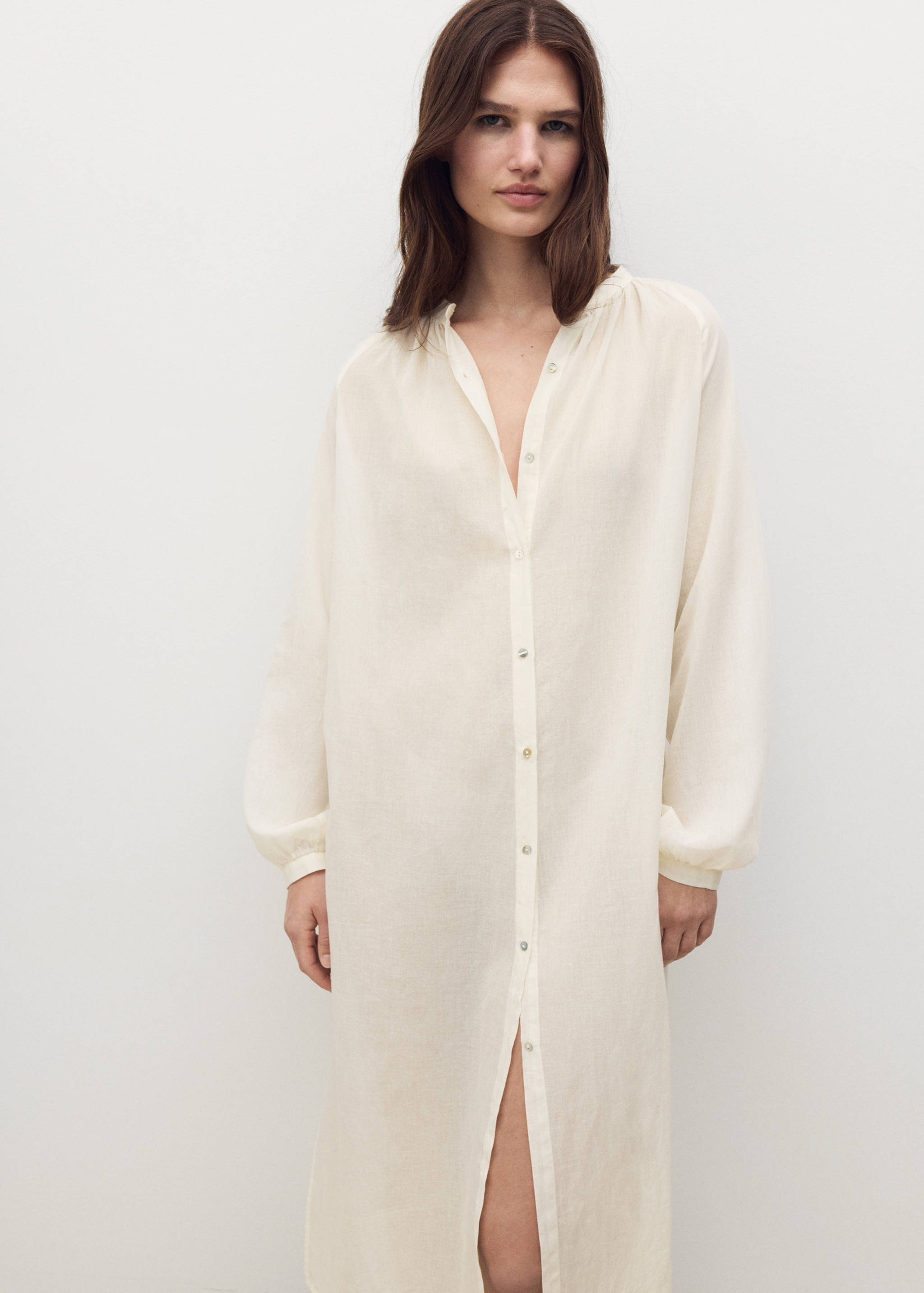 Cotton tunic with buttons - Medium plane