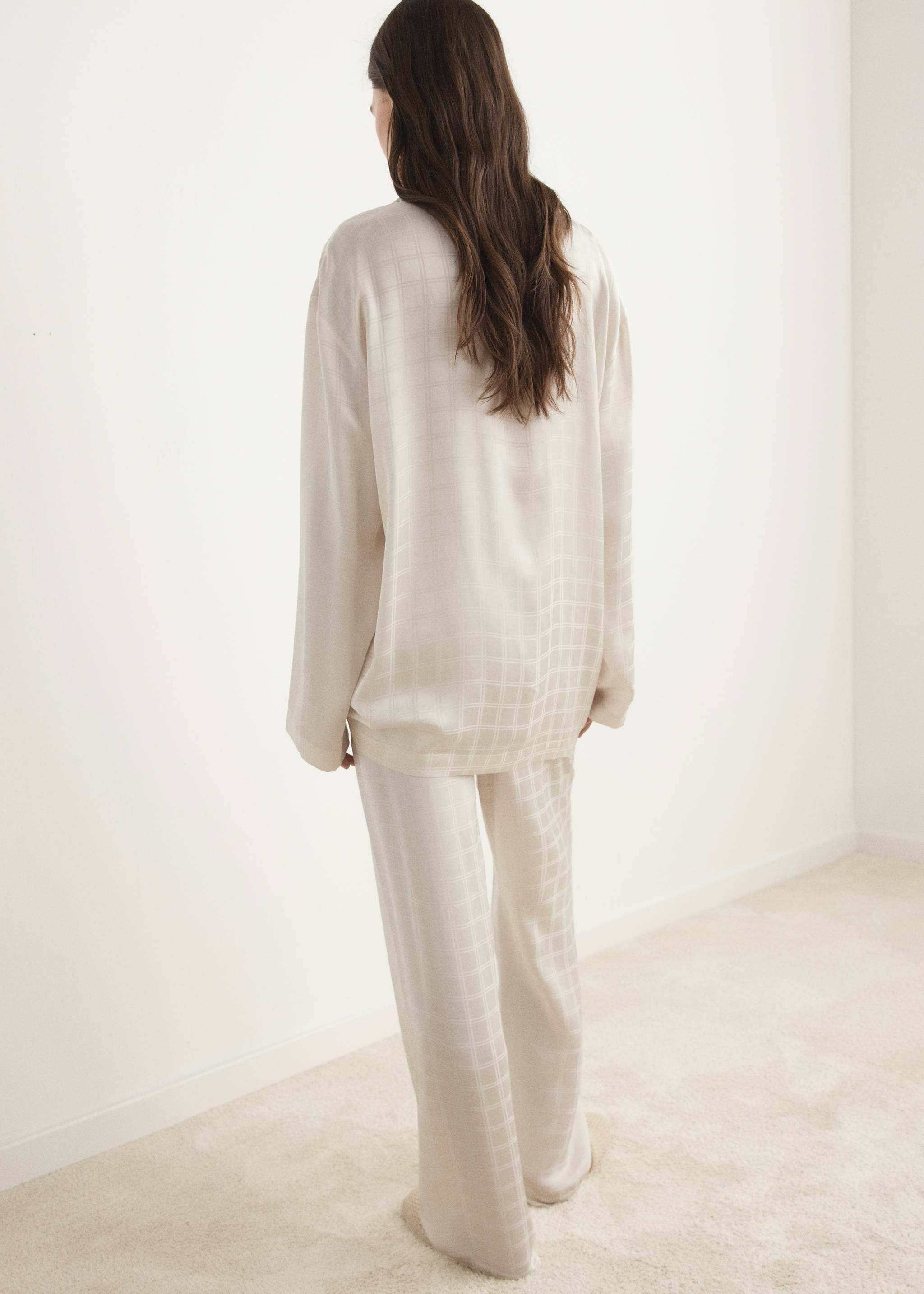 Pyjamasbyxor med rayon-rutor - Artikelns baksida