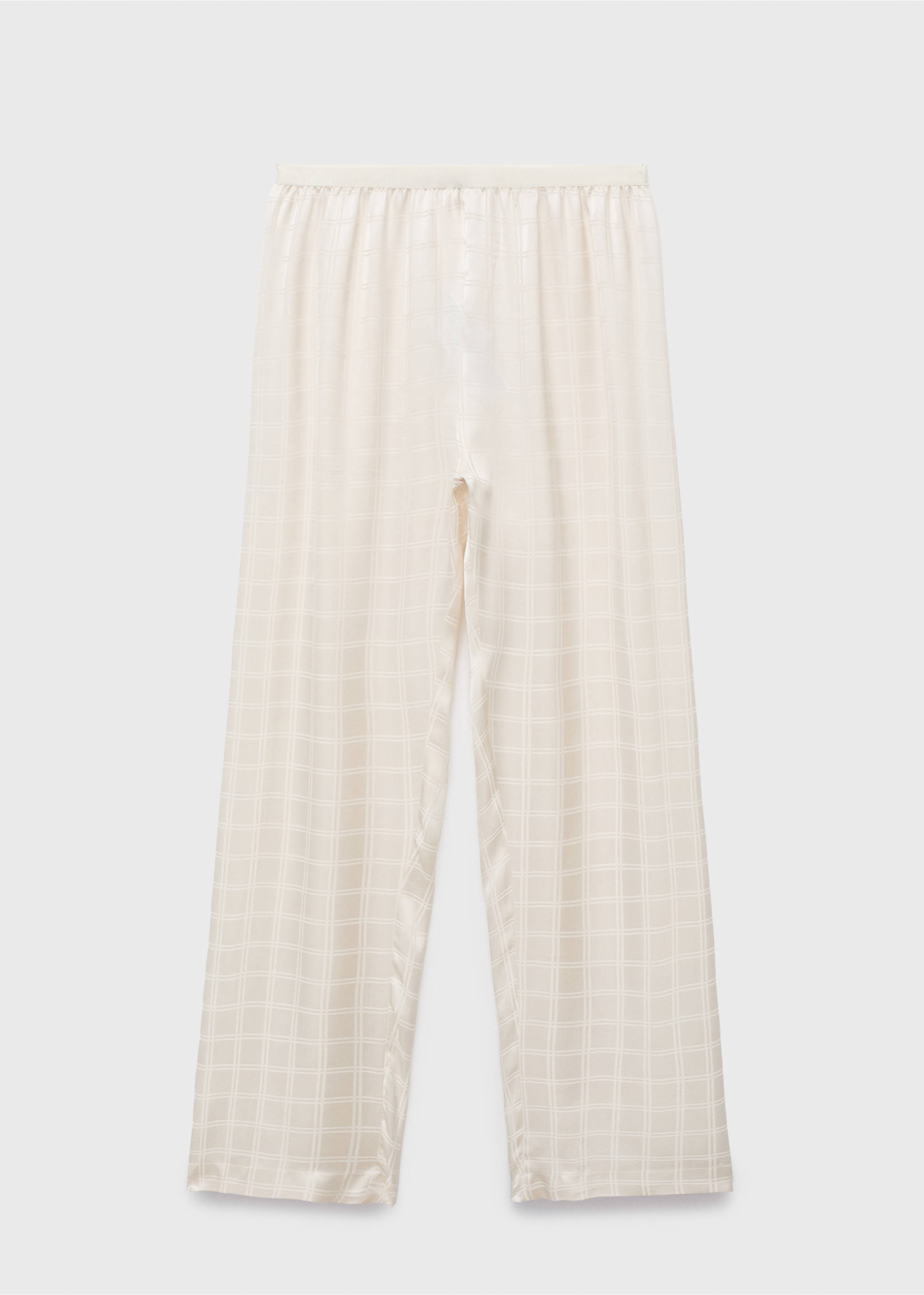 Pantalon pyjama carreaux rayonne - Article sans modèle, Ivoire. Ref: 17014111-00.