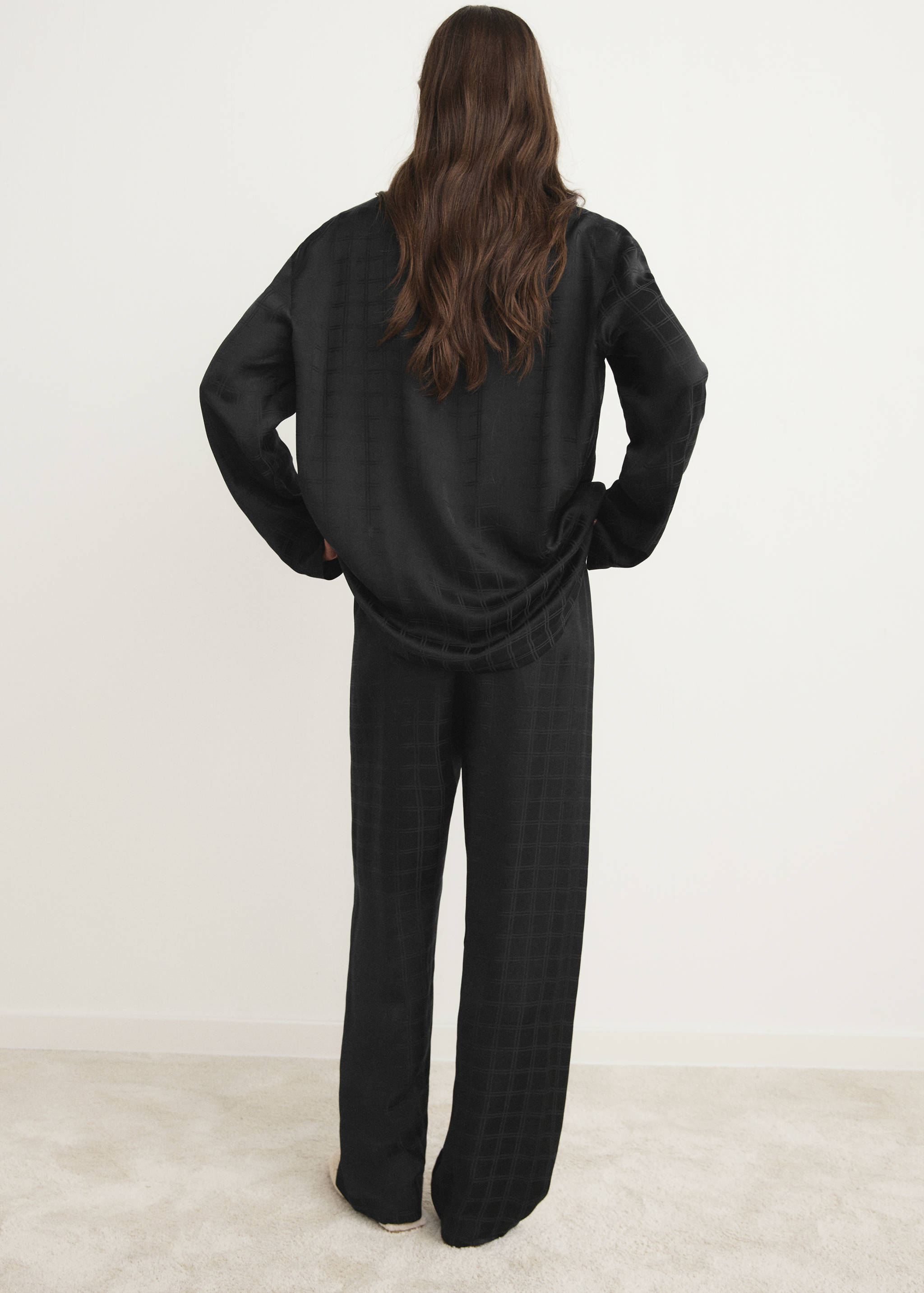 Pyjamasbyxor med rayon-rutor - Artikelns baksida