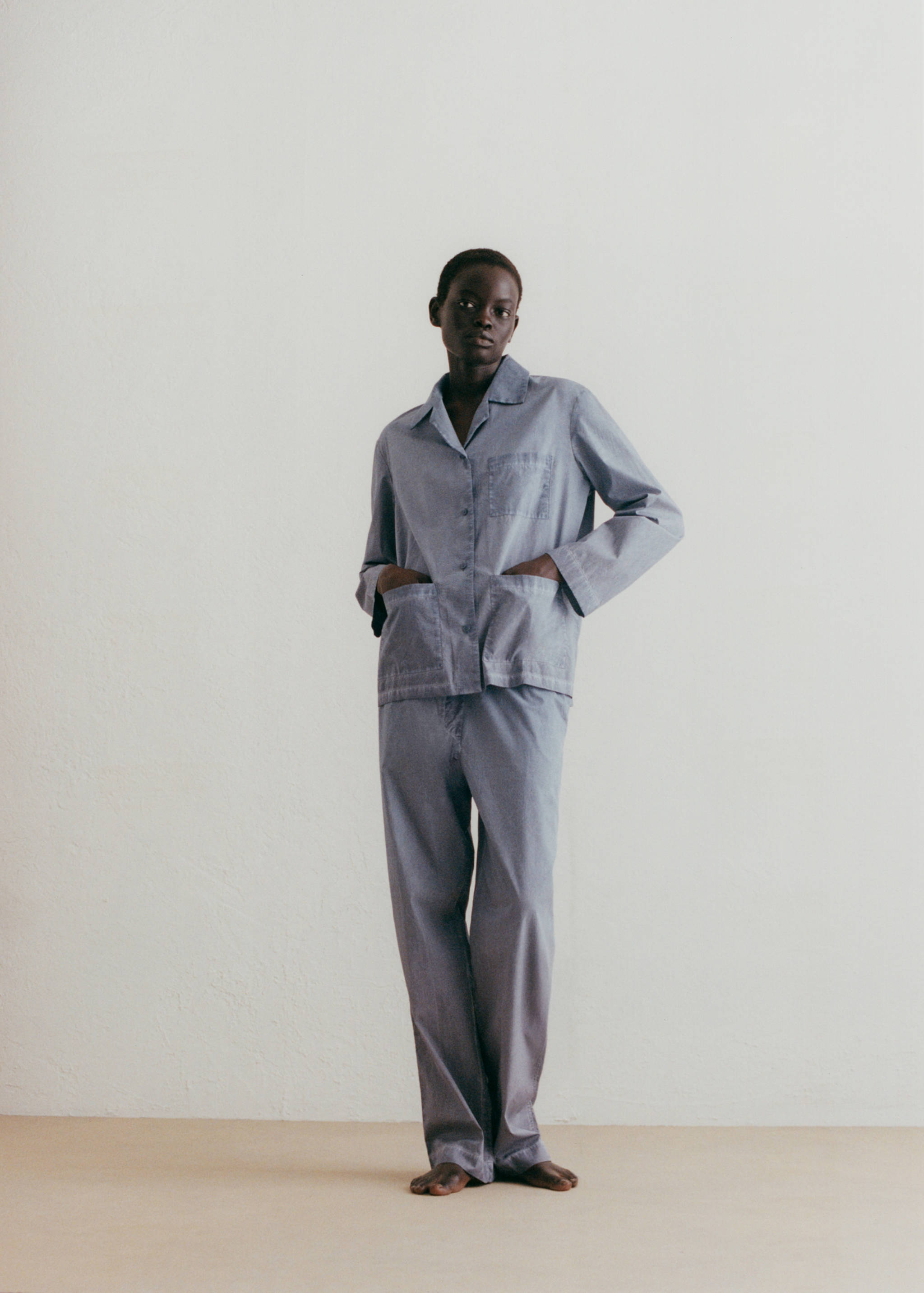 Garment-dyed cotton long trousers - Details of the article 6