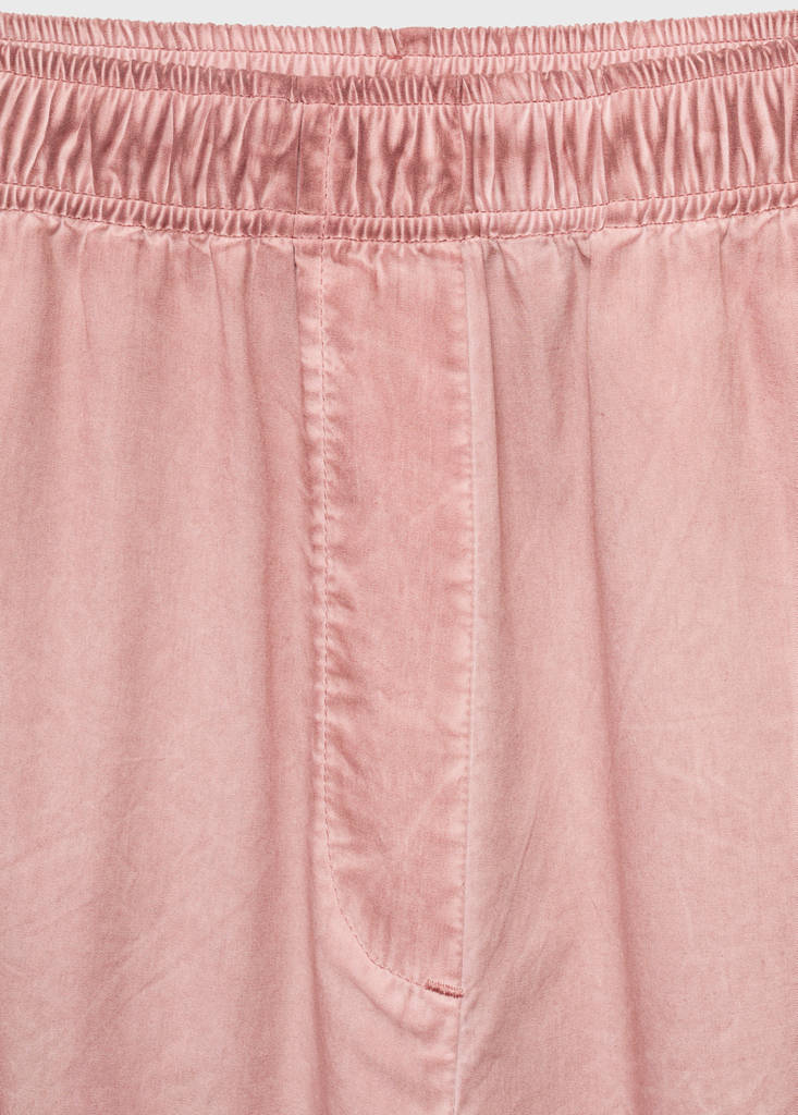 Garment-dyed cotton long trousers — Medium Pink