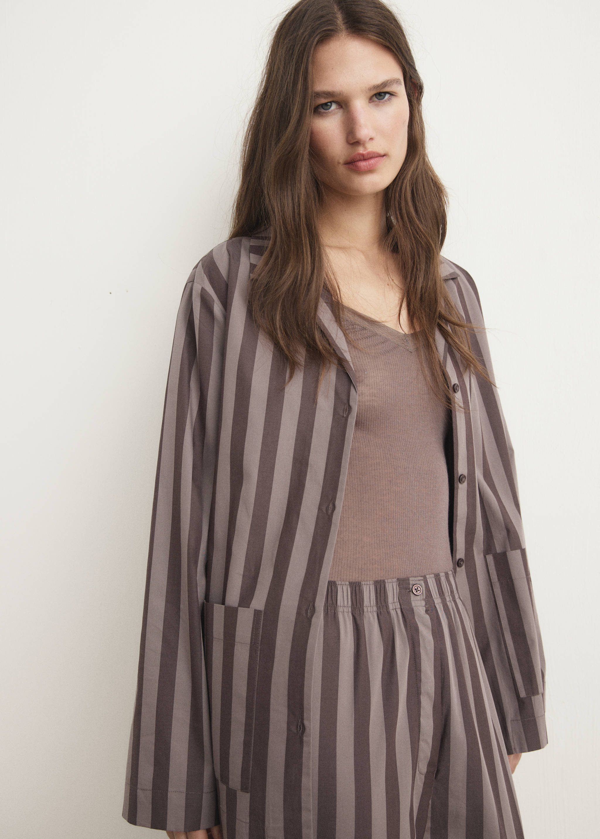 Pyjamasbyxor med stickade ränder - Detaljer om artikeln 1