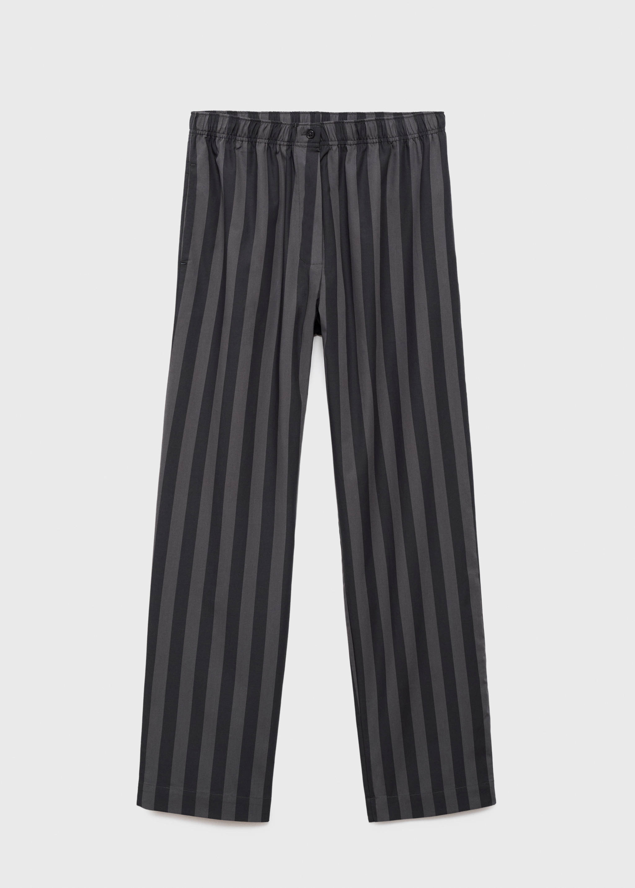 Mango Dokuma çizgili pijama pantolon görsel 5