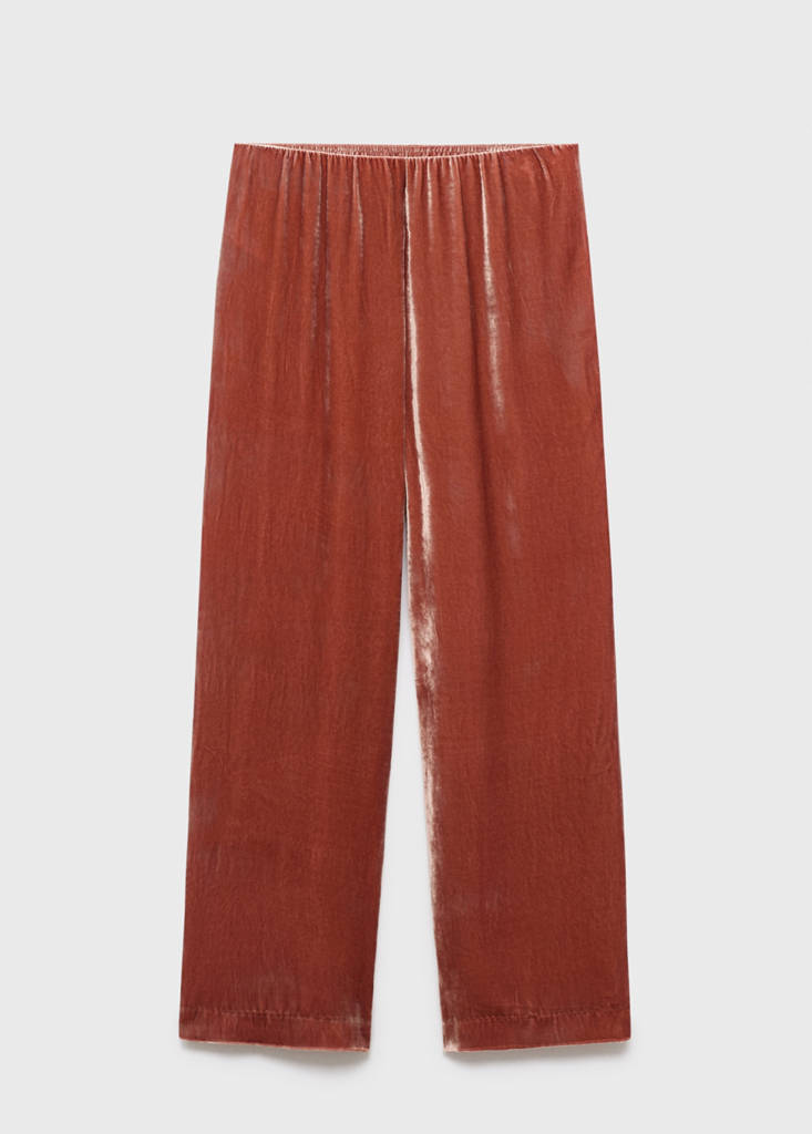 Silk velvet trousers — Burnt Orange