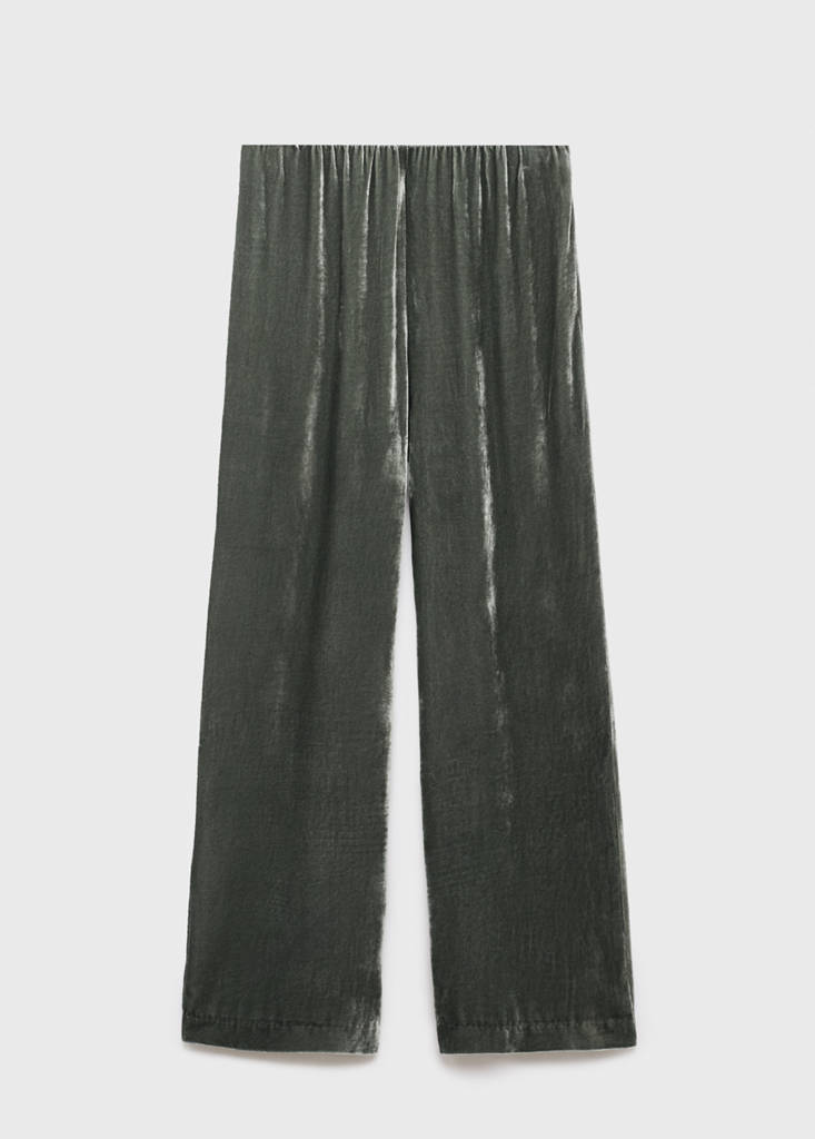 Silk velvet trousers — Green