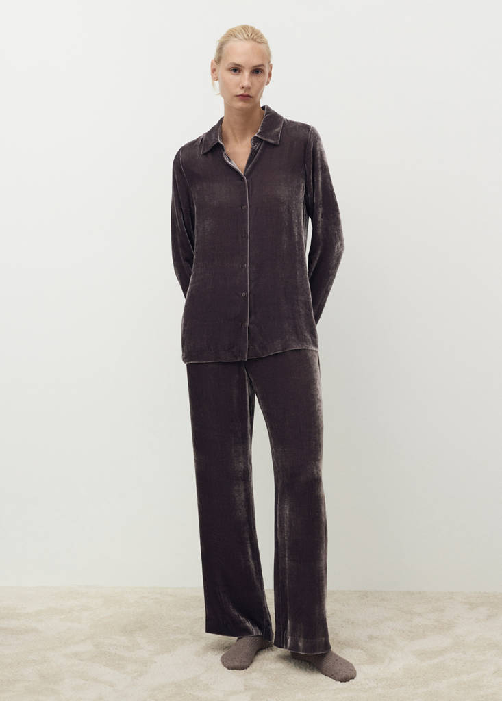 Silk velvet trousers — Blackberry