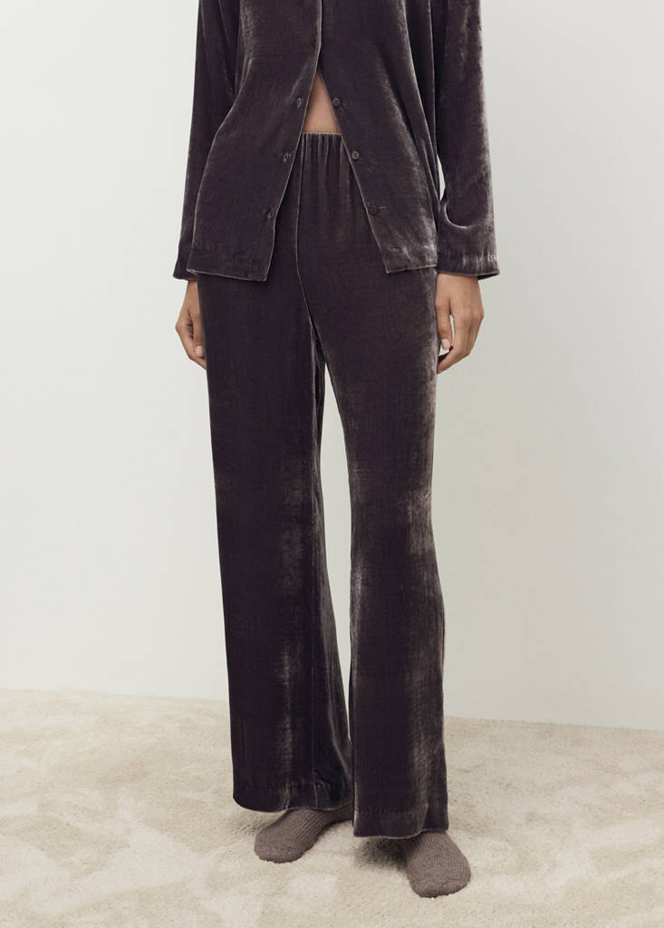 Silk velvet trousers — Blackberry