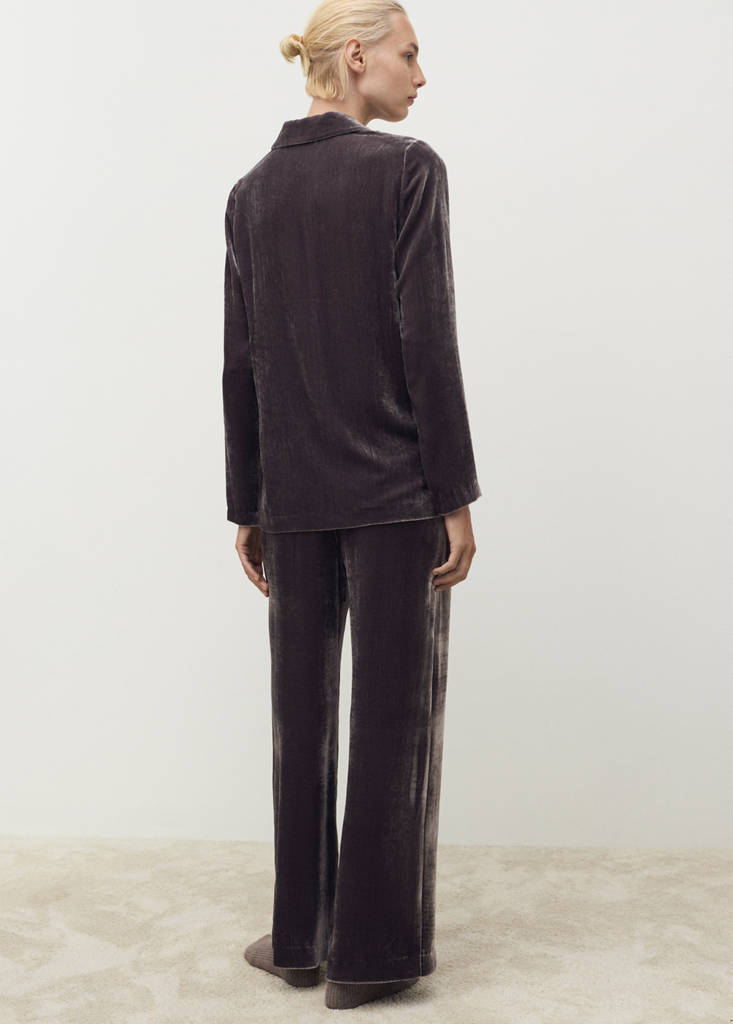 Silk velvet trousers — Blackberry