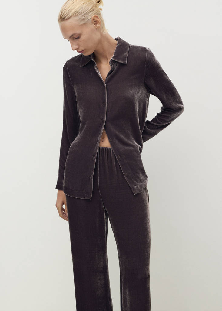 Silk velvet trousers — Blackberry