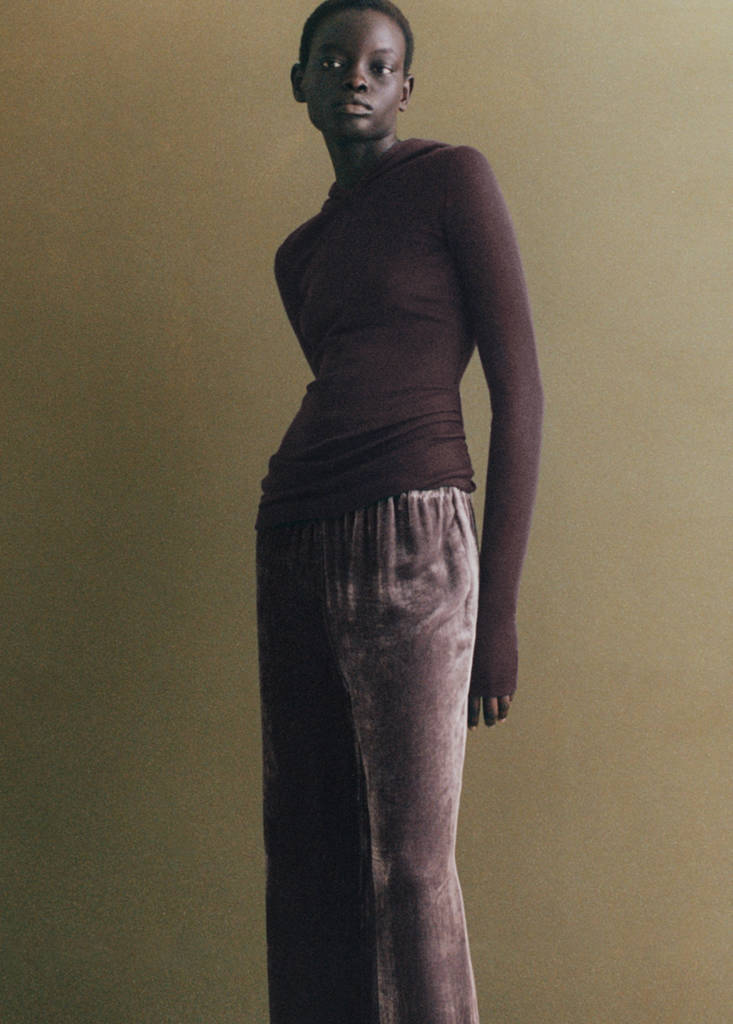 Silk velvet trousers — Blackberry