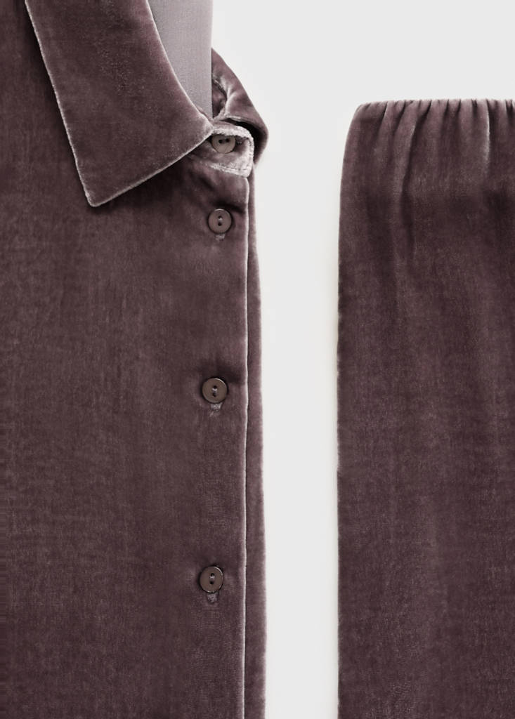 Silk velvet trousers — Blackberry