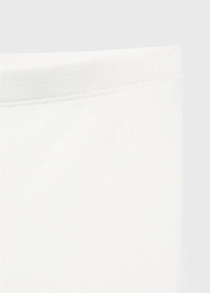 Long rib-knit trousers — Ivory White
