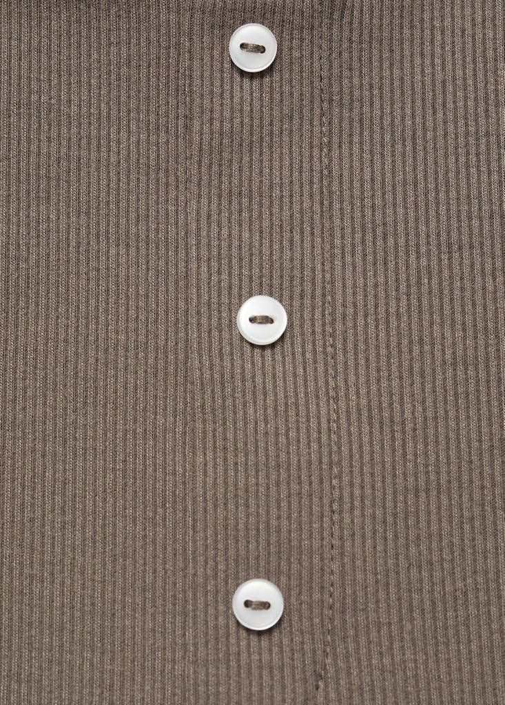 Long rib-knit trousers — Medium Brown