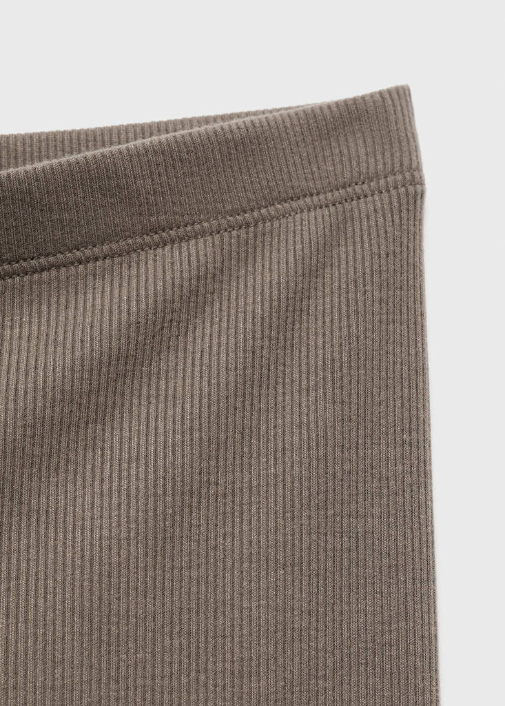 Long rib-knit trousers — Medium Brown