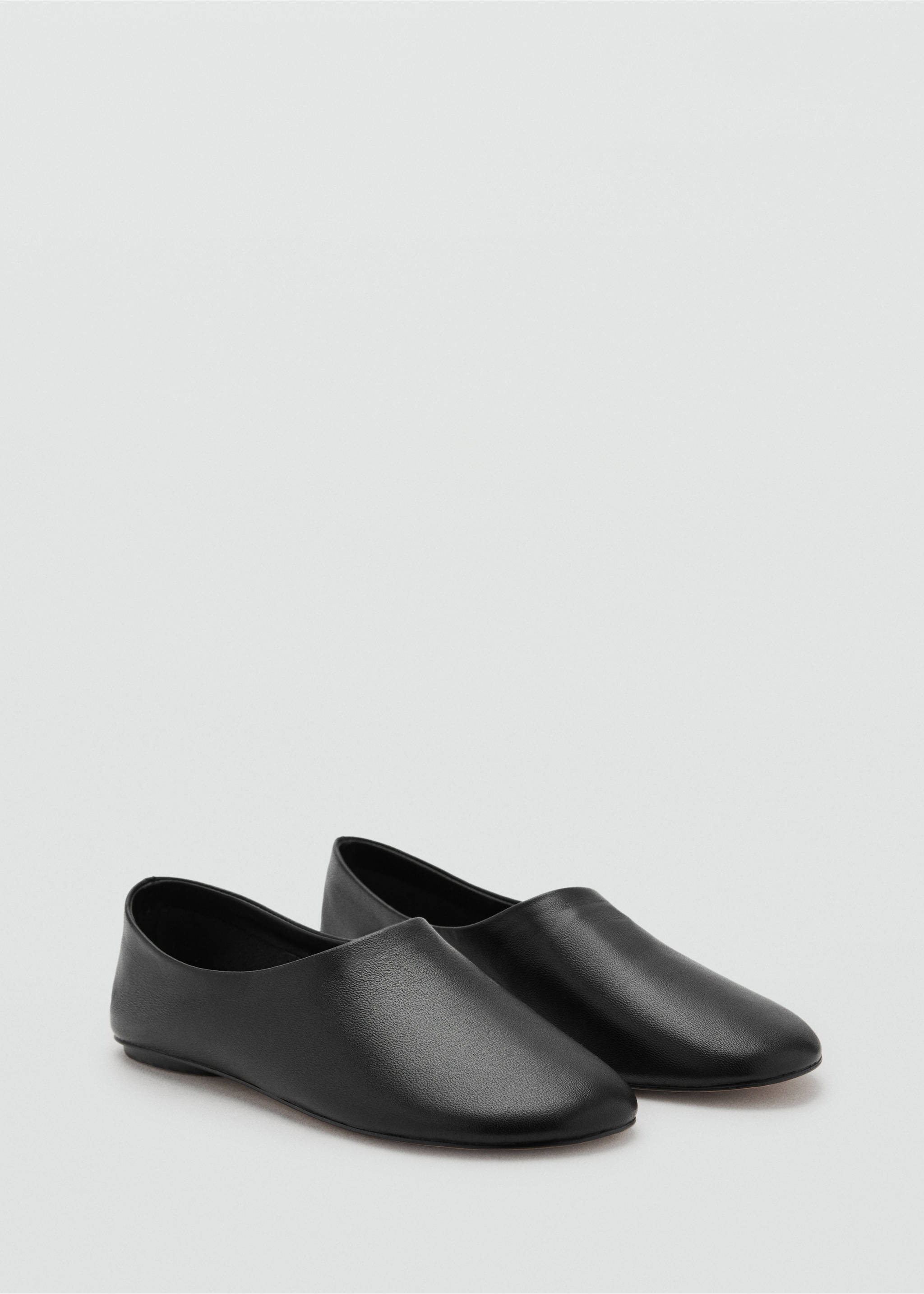 Leather flat shoes - Medium plane, Black. Ref: 17014120-00.