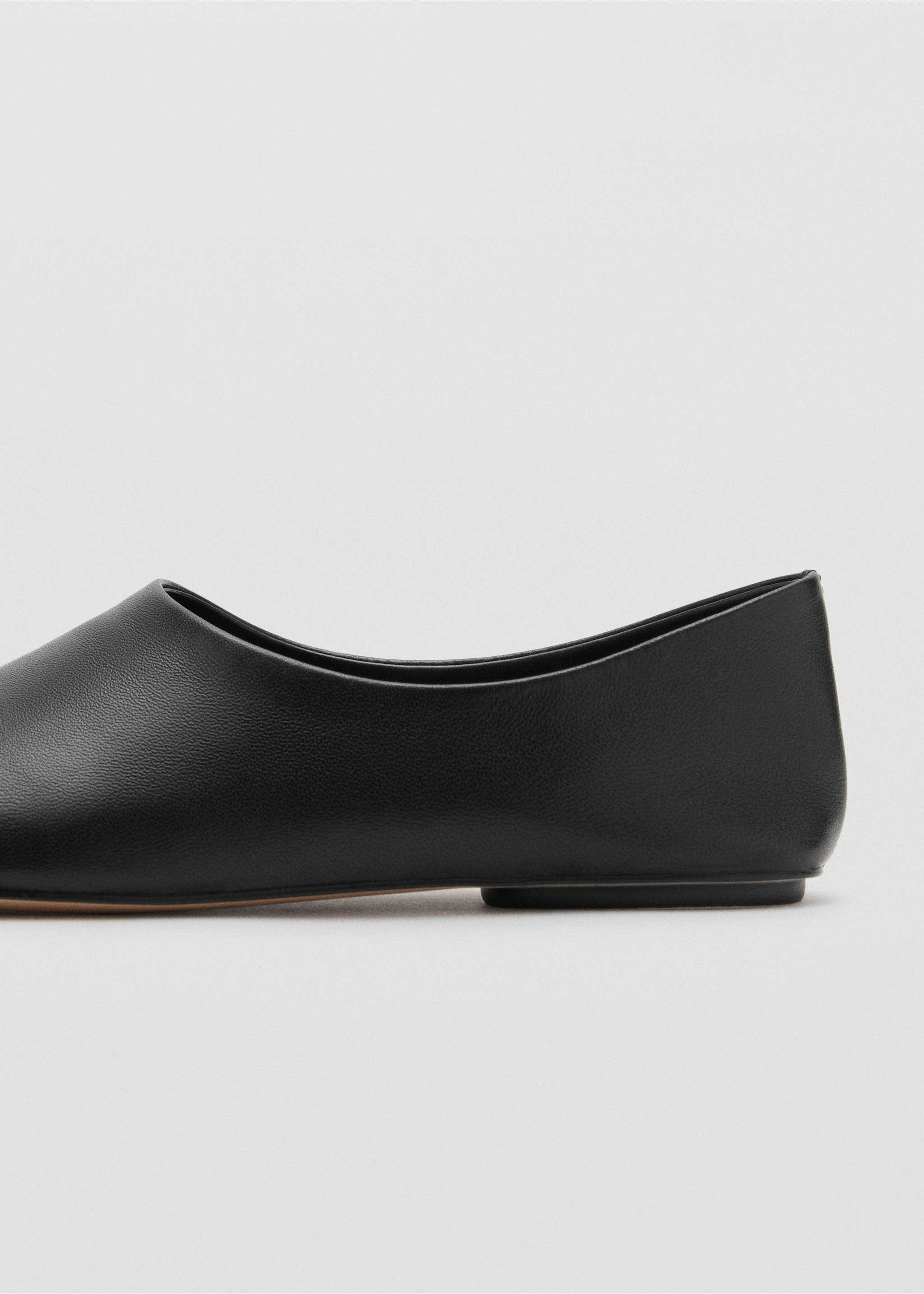 Leather flat shoes - Details of the article 1, Black. Ref: 17014120-00.