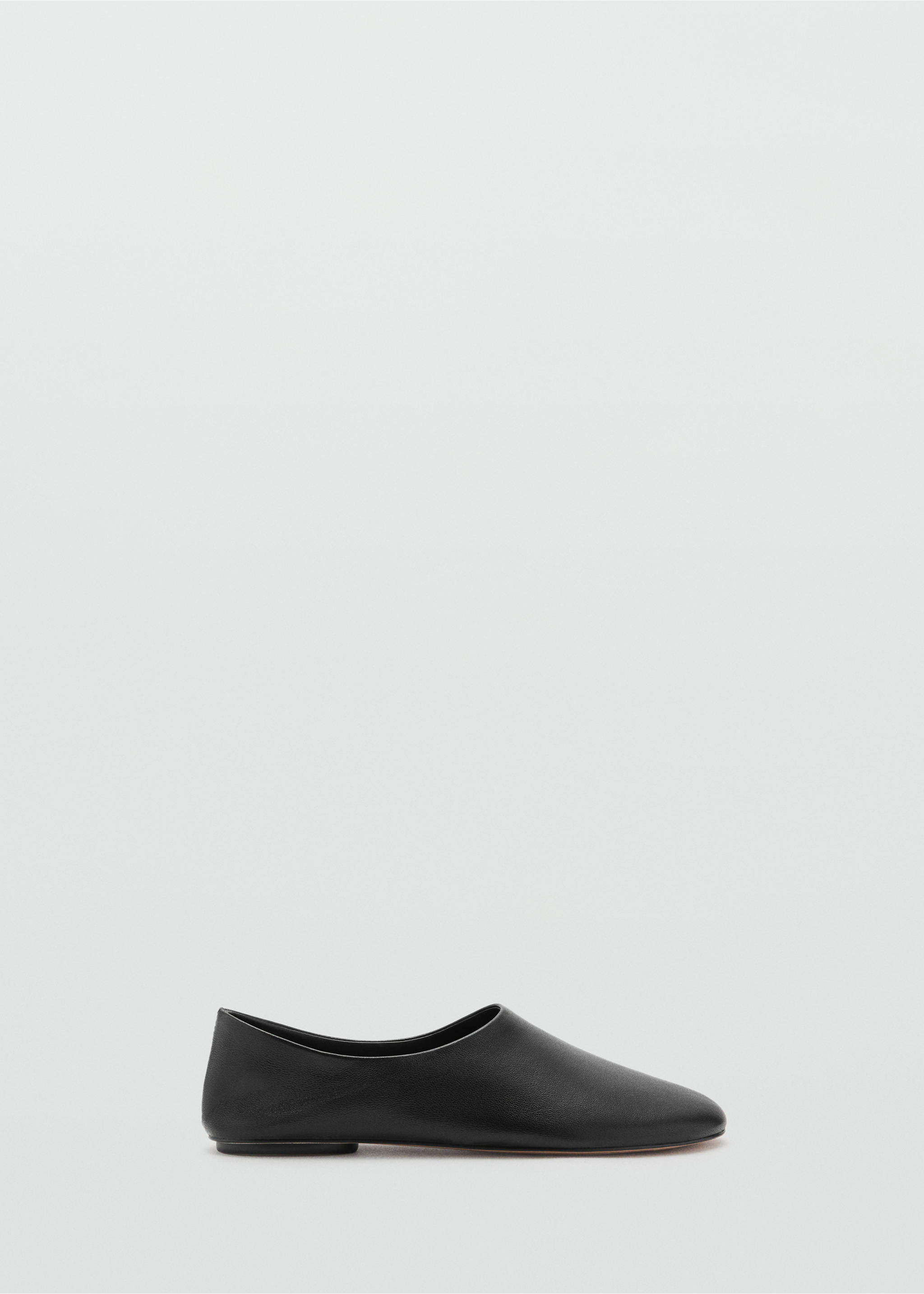 Chaussures plates cuir - Article sans modèle, Noir. Ref: 17014120-00.
