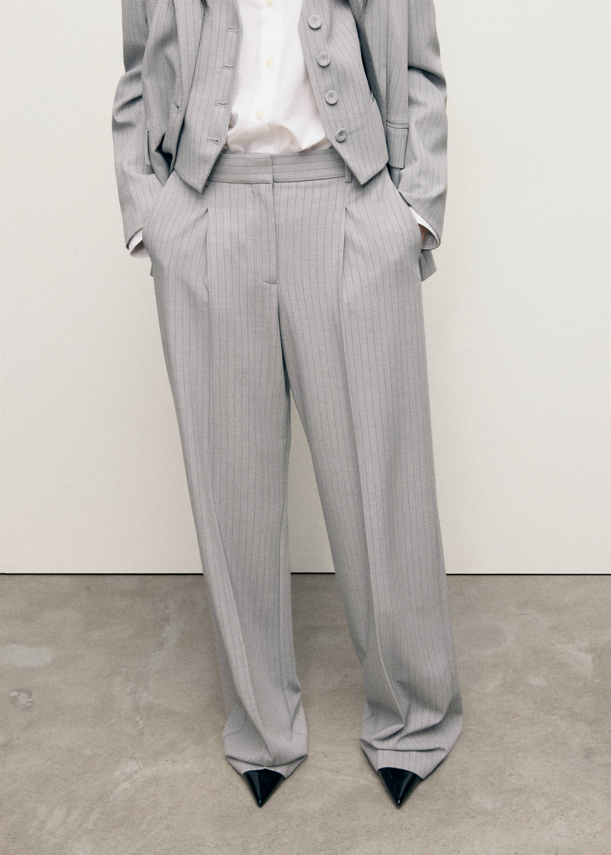 Pinstripe suit trousers - Medium plane