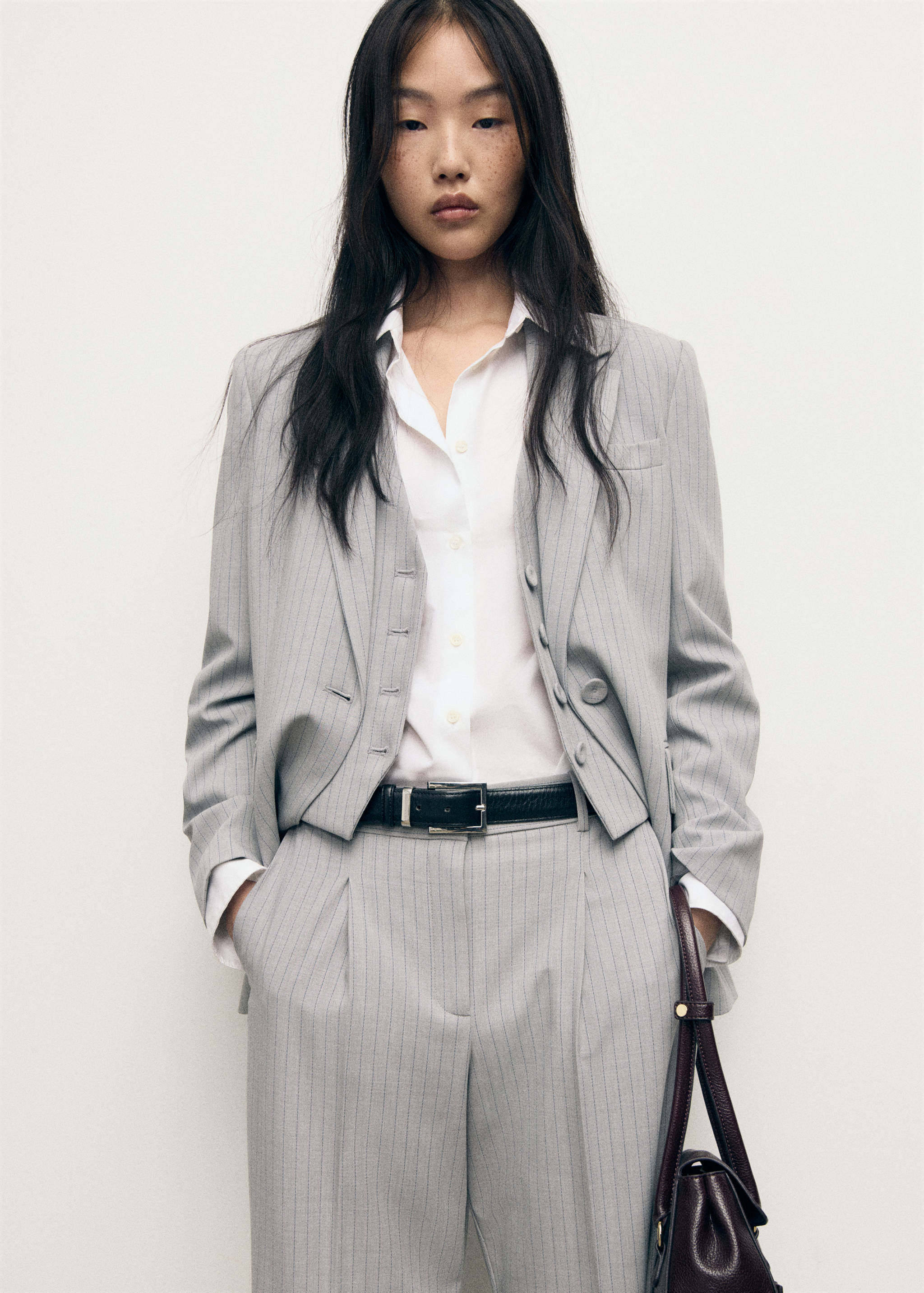 Pinstripe suit trousers - Details of the article 1