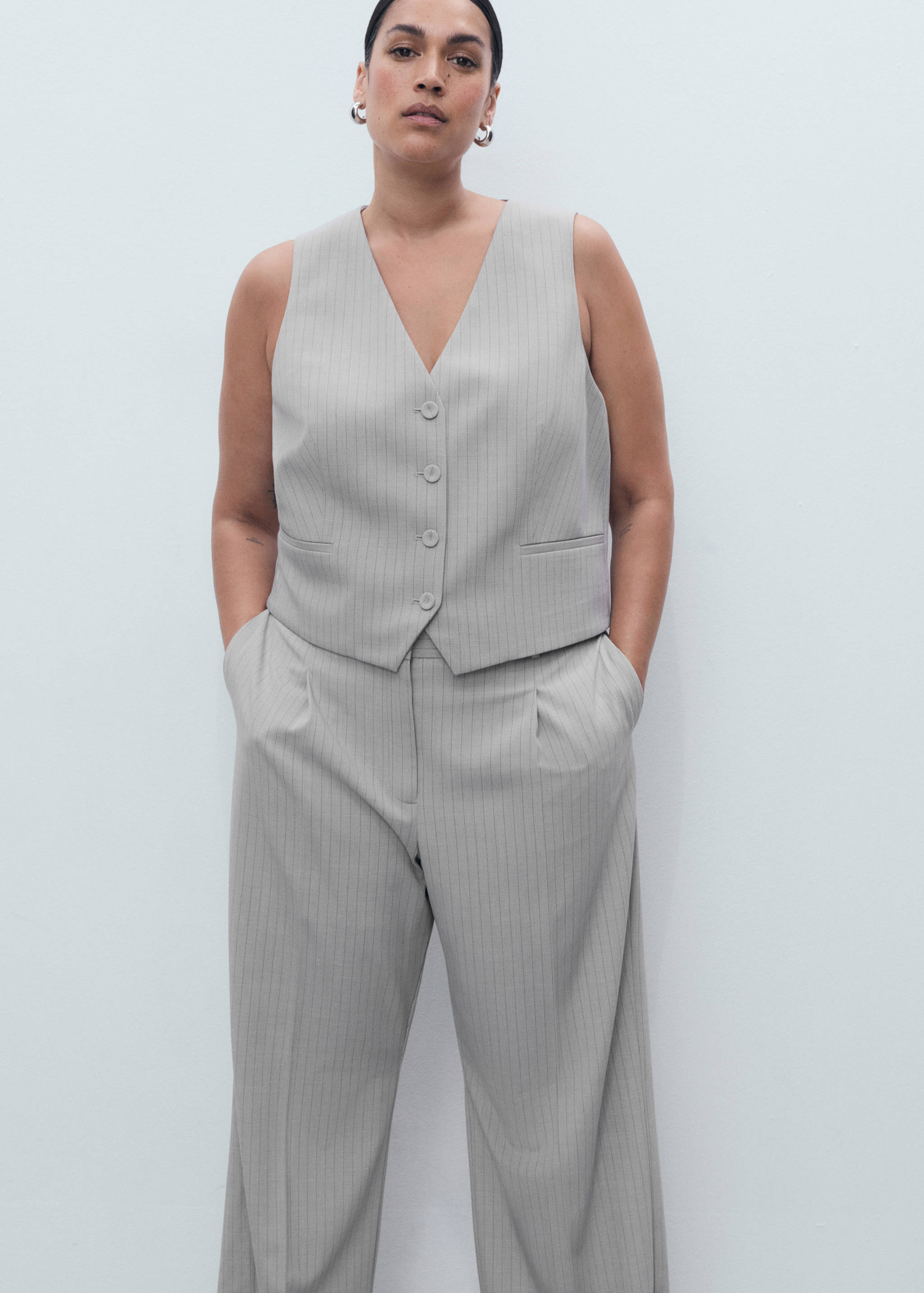 Pinstripe suit trousers - Details of the article 5