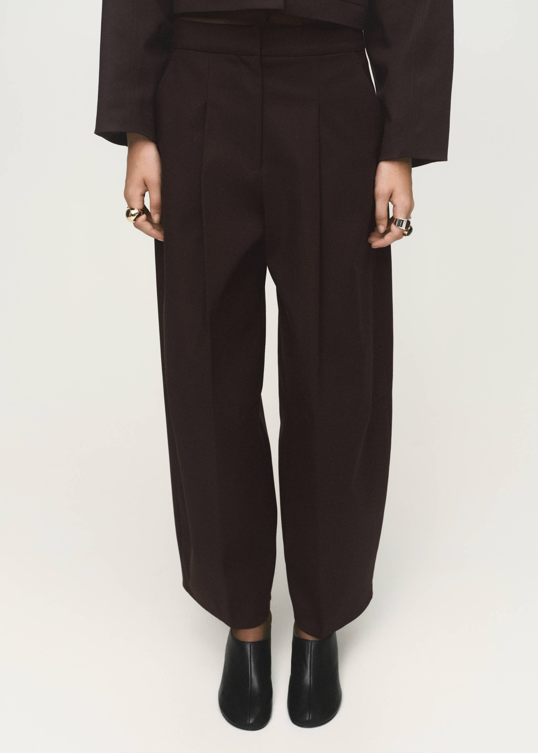 Pleated wide leg trousers - Medium plane