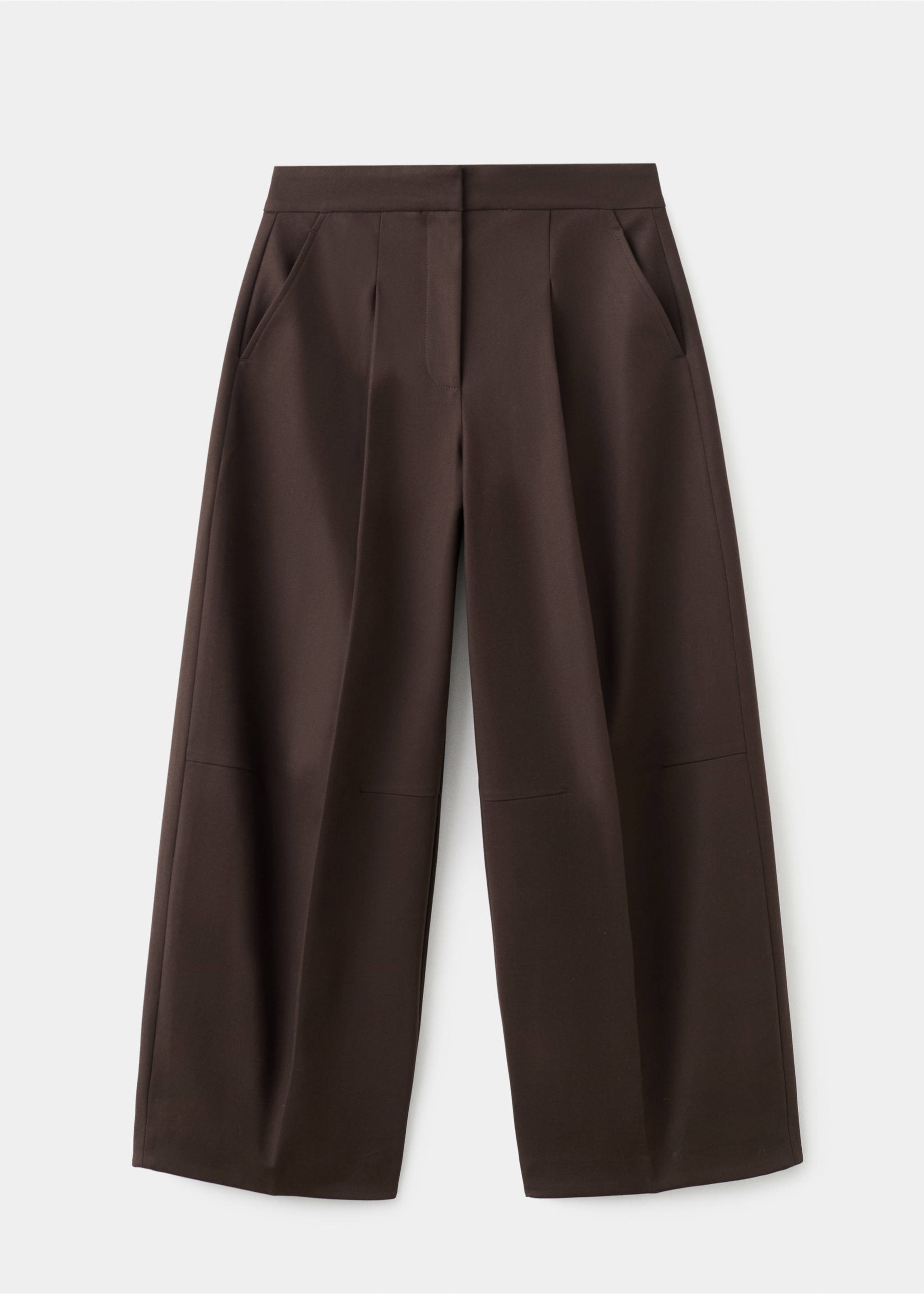 Pleated wide leg trousers - Article without model, Chocolate. Ref: 17014122-00.
