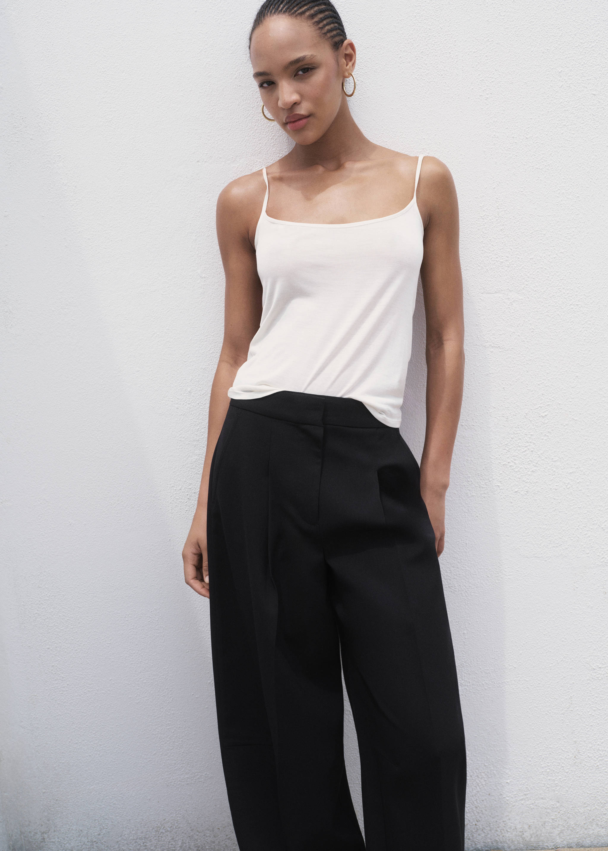 Pleated wide leg trousers - Details of the article 1