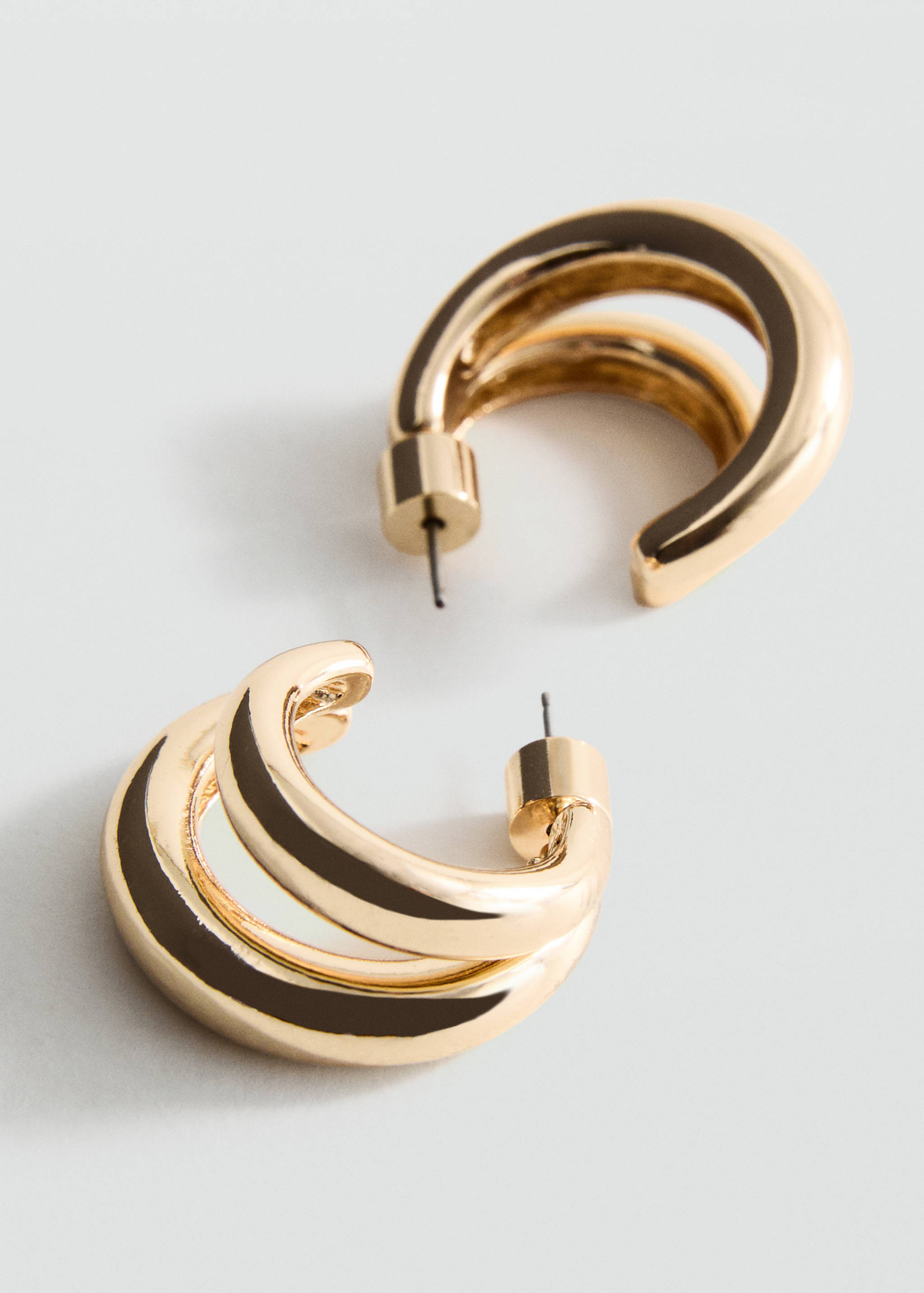 Double hoop earrings - Medium plane