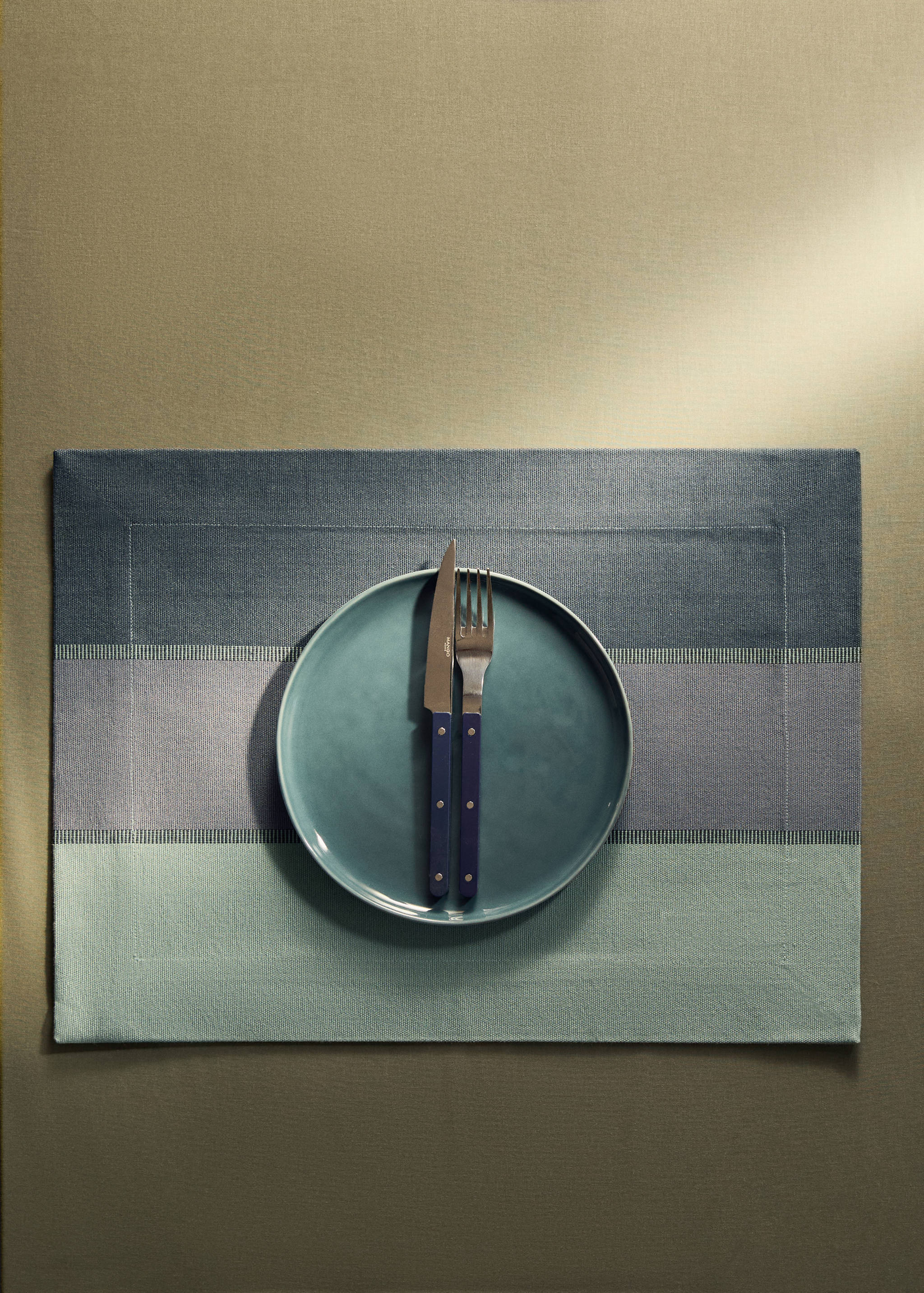 Cotton placemats with coloured stripes - General plane