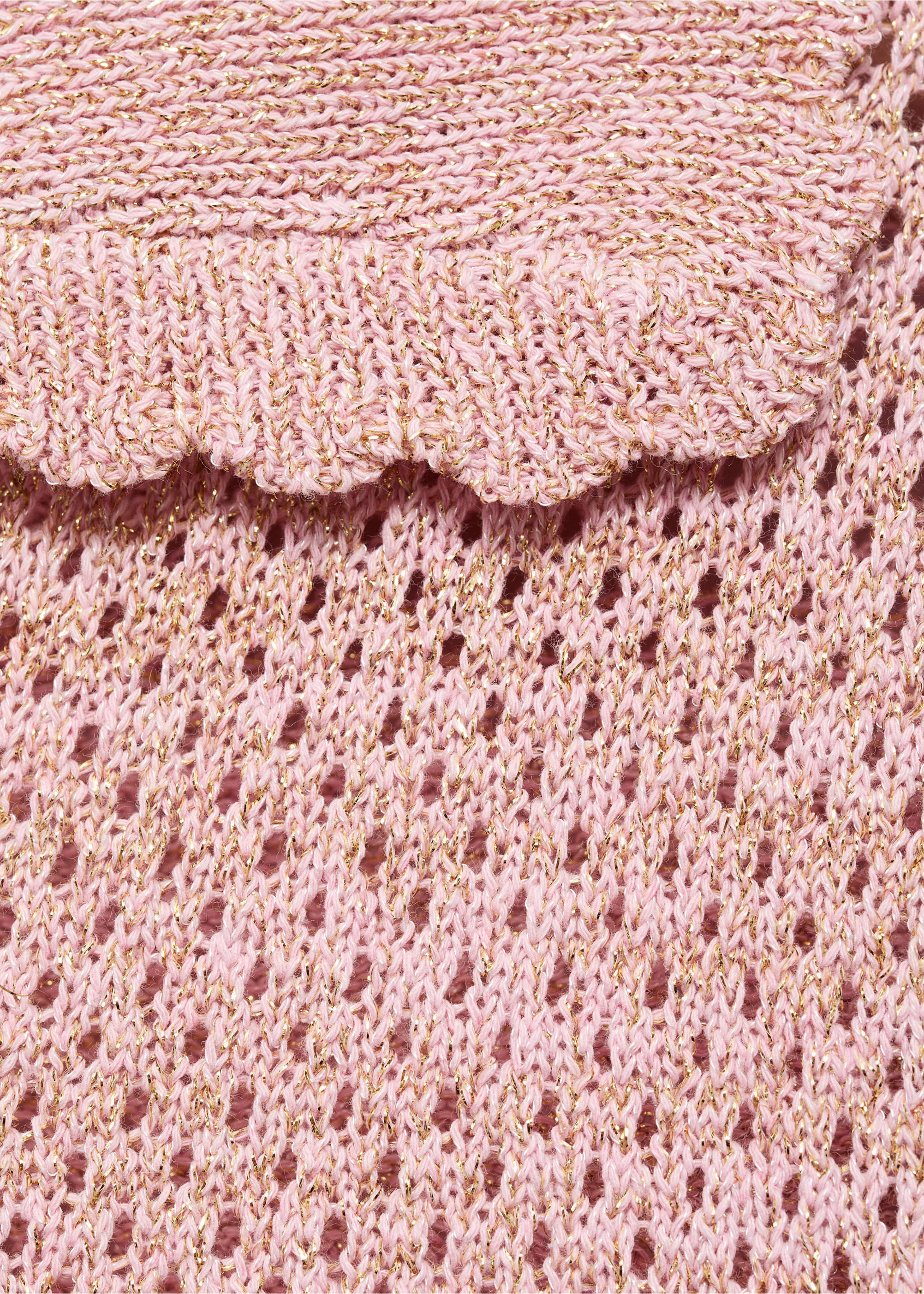 Jersey crochet lurex - Detalle del artículo 0, Rosa pastel. Ref: 17014141-00.