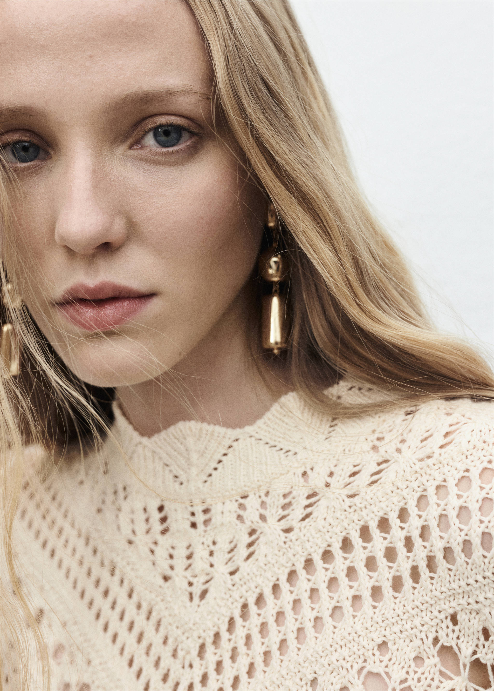 Jersey punto detalles calados - Detalle del artículo 1, Crudo. Ref: 17014142-00.